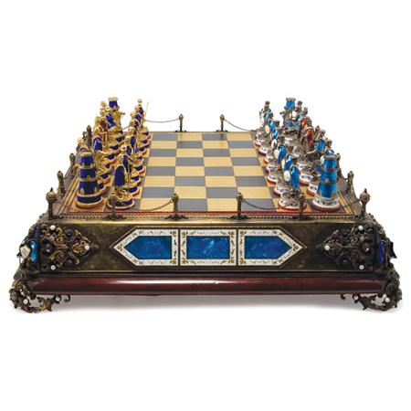 Image for the Viennese Enameled Chess Set Achieves $28,125 at Doyle New York\'s Belle Epoque Auction sale