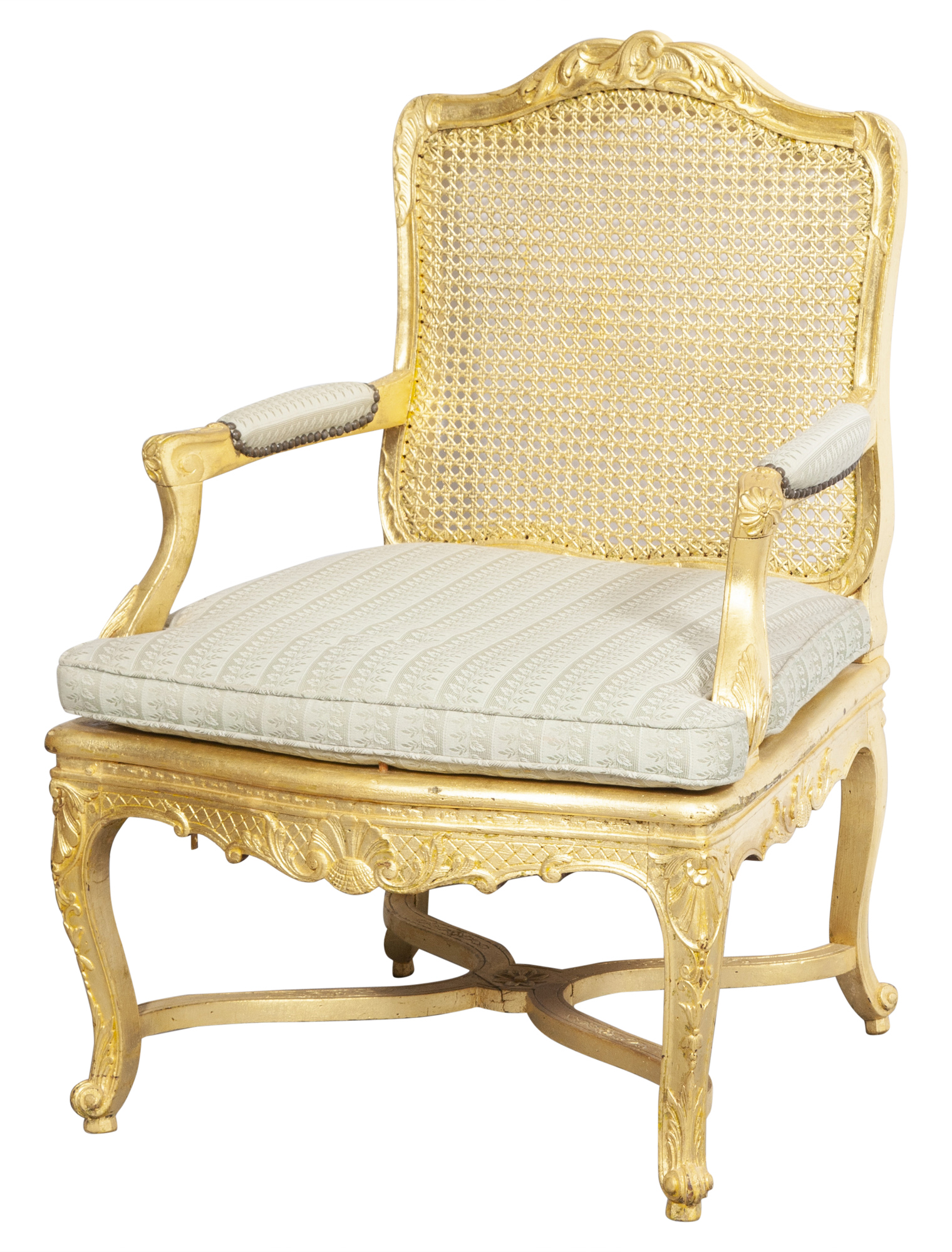 Lot image - Régence Louis XIV / XV Style Giltwood Fauteuil