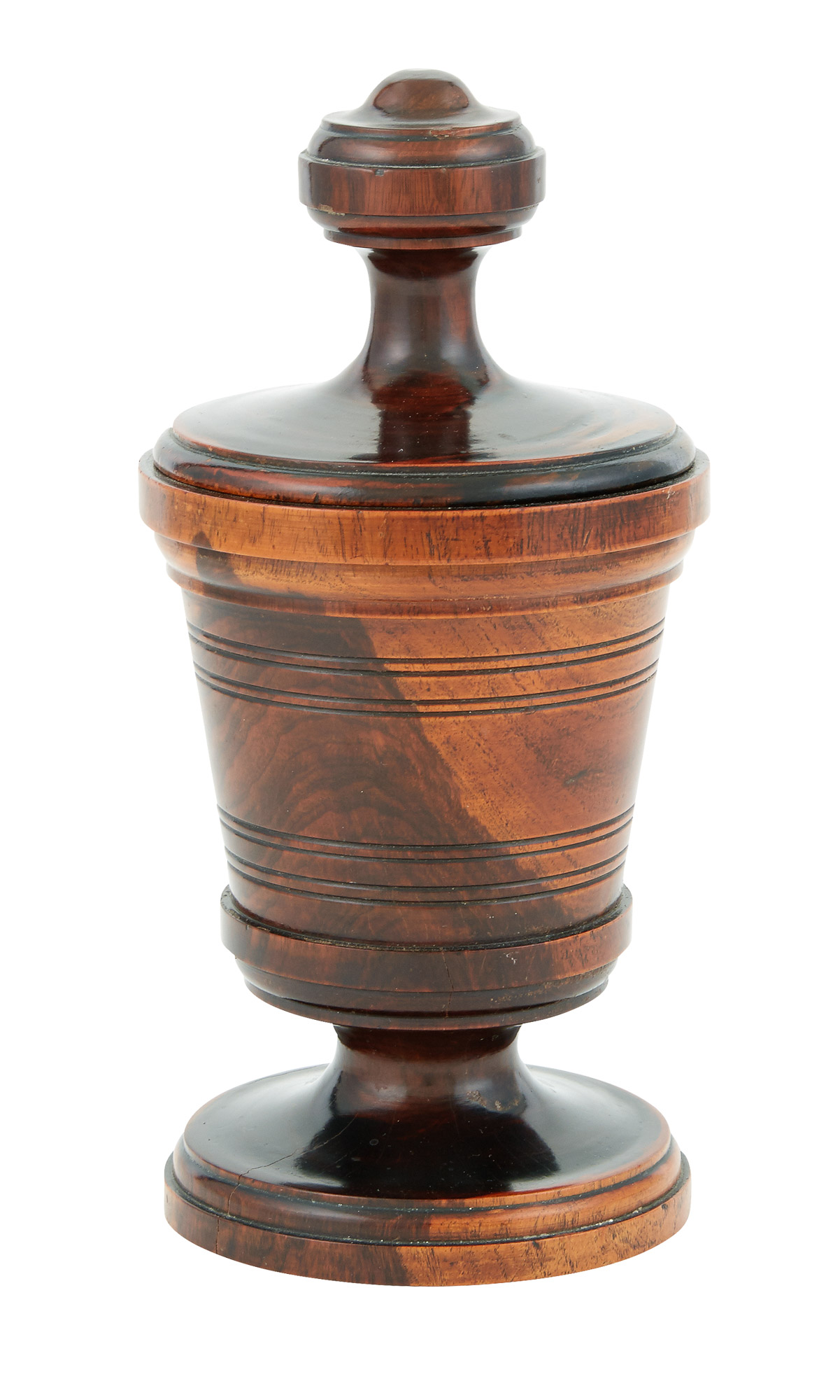 Lot image - George III Turned Lignum Vitae Cup and Cover