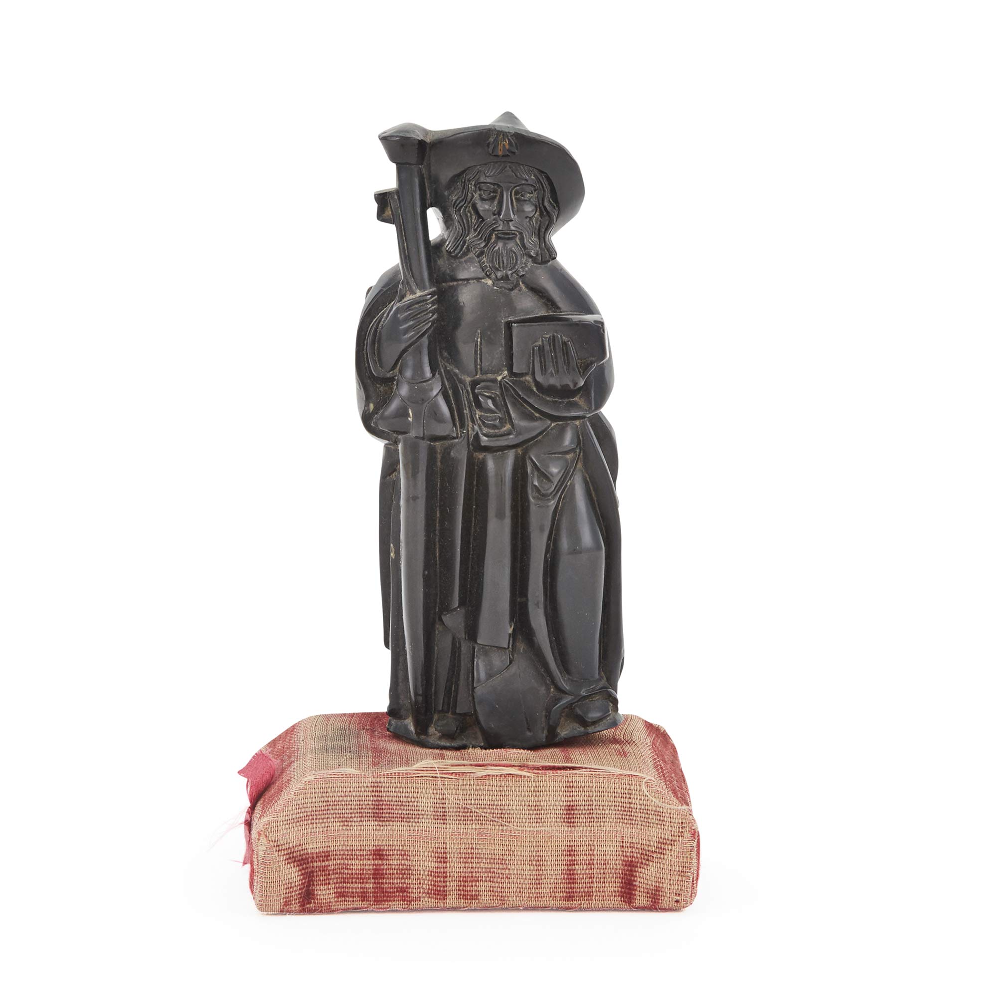 Lot image - Spanish Carved Jet Figure of St. James the Greater