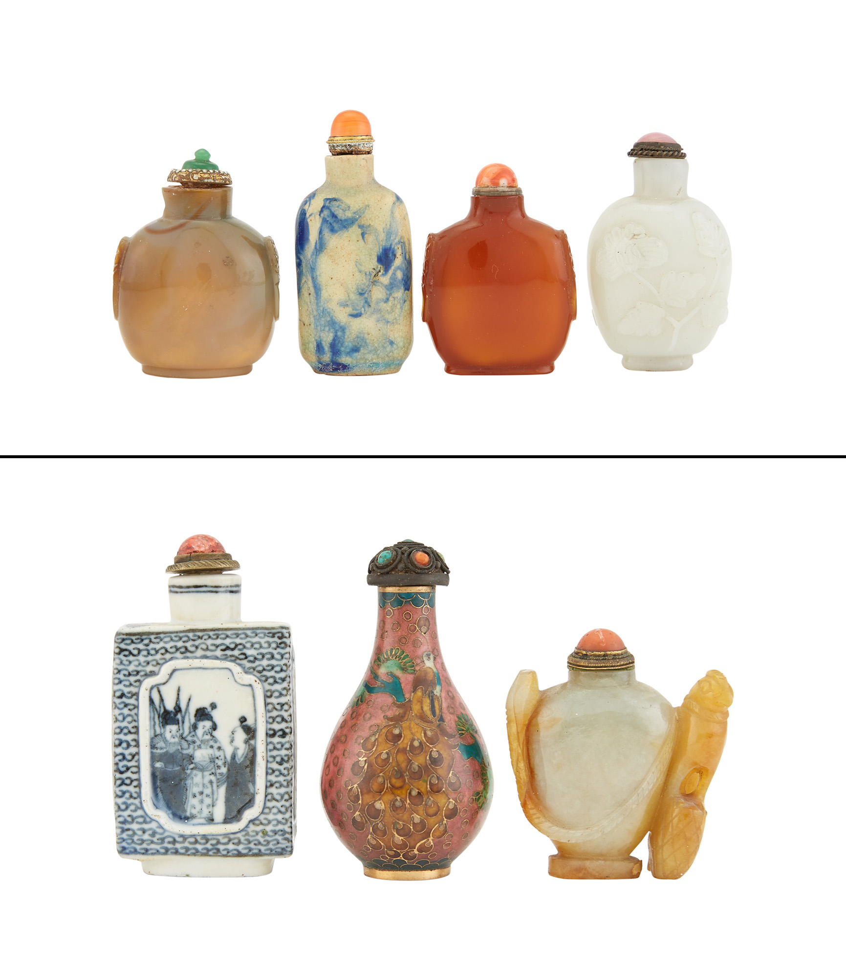 Lot image - A Group of Seven Chinese Snuff Bottles
