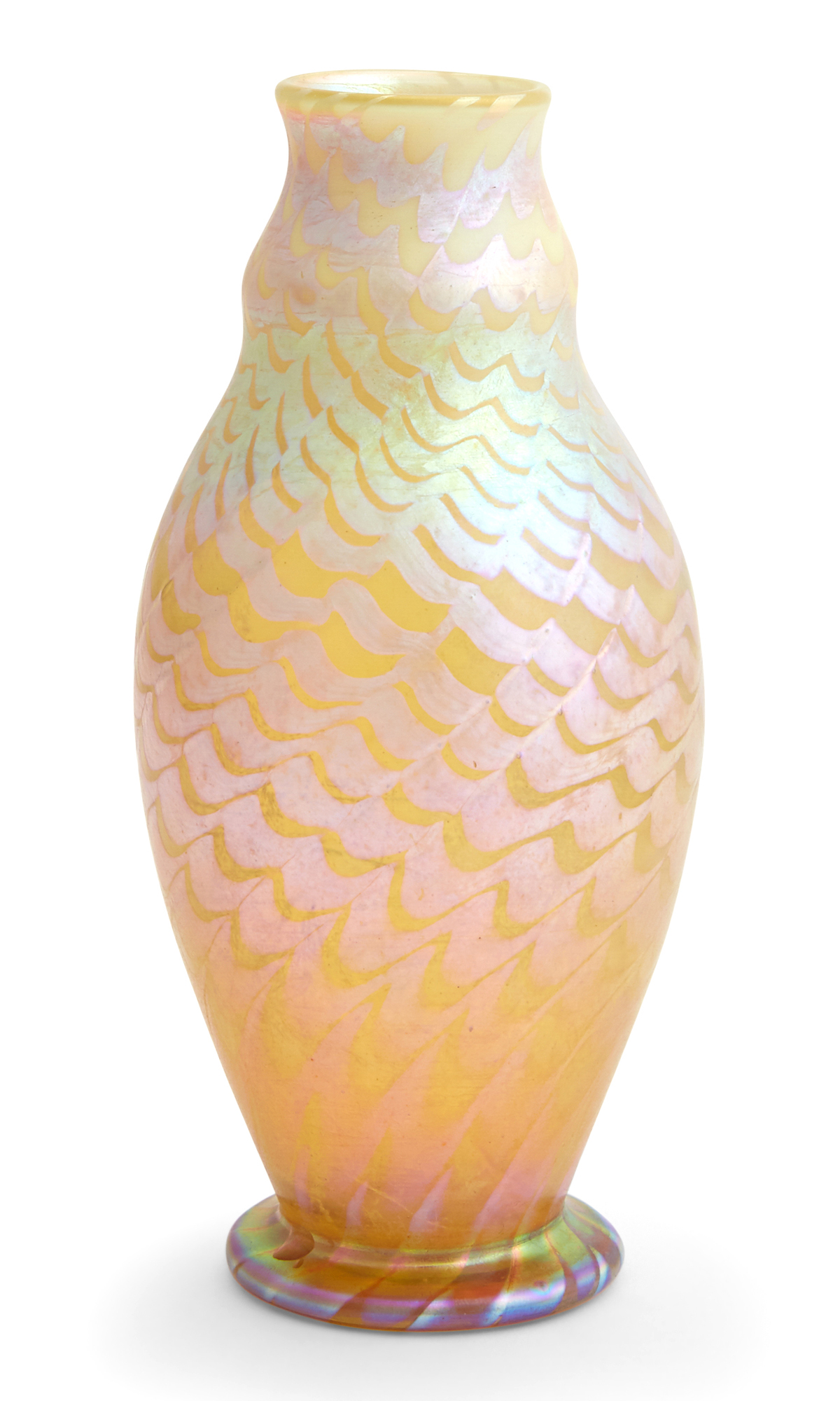 Lot image - Tiffany Gold Favrile Glass Cabinet Vase