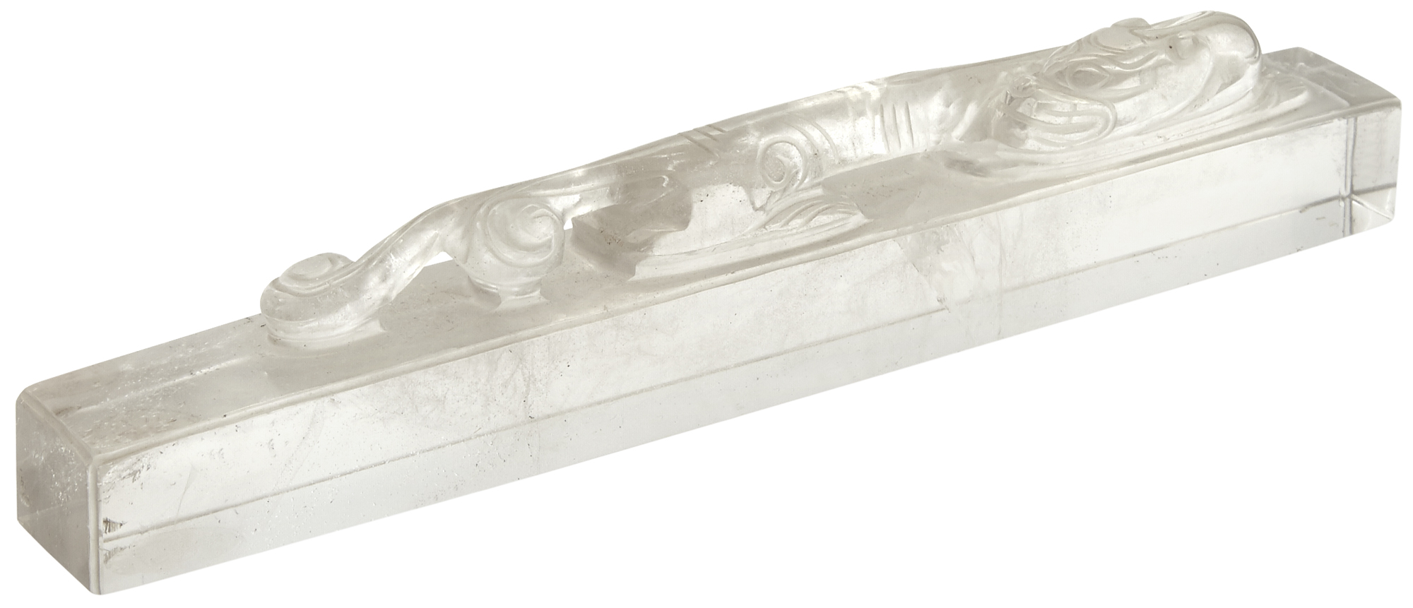 Lot image - A Chinese Rock Crystal Scroll Weight