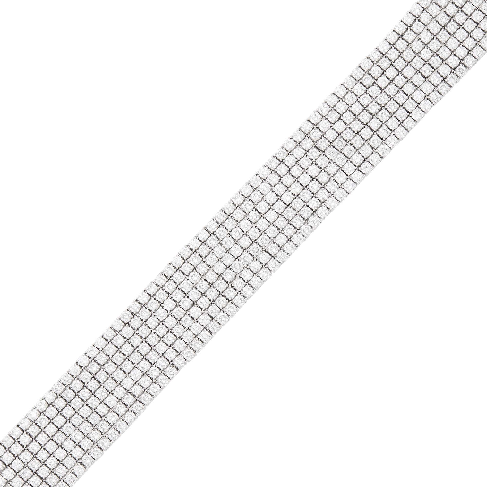 Lot image - Sabbadini Seven Strand White Gold and Diamond Bracelet