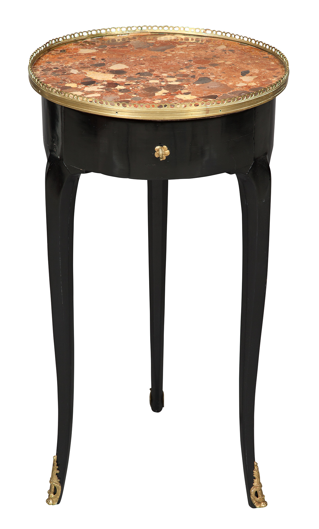 Lot image - Louis XV/XVI Transitional Style Ebonized Guéridon
