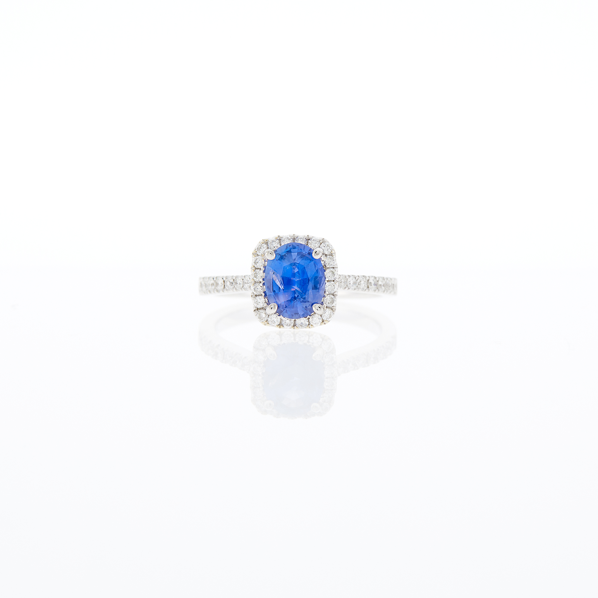 Lot image - White Gold, Sapphire and Diamond Ring