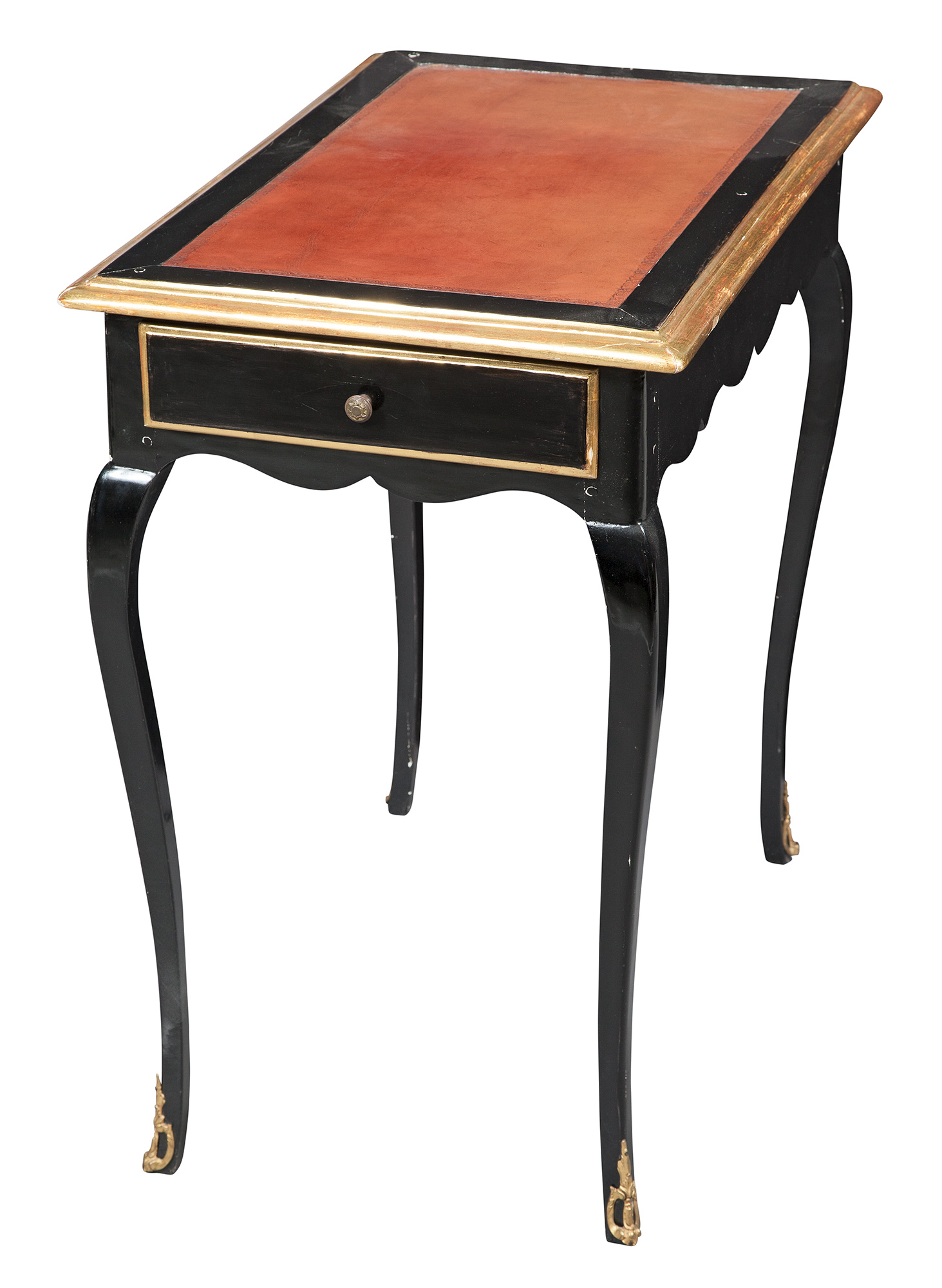 Lot image - Louis XV Ebonized and Parcel-Gilt Occasional Table