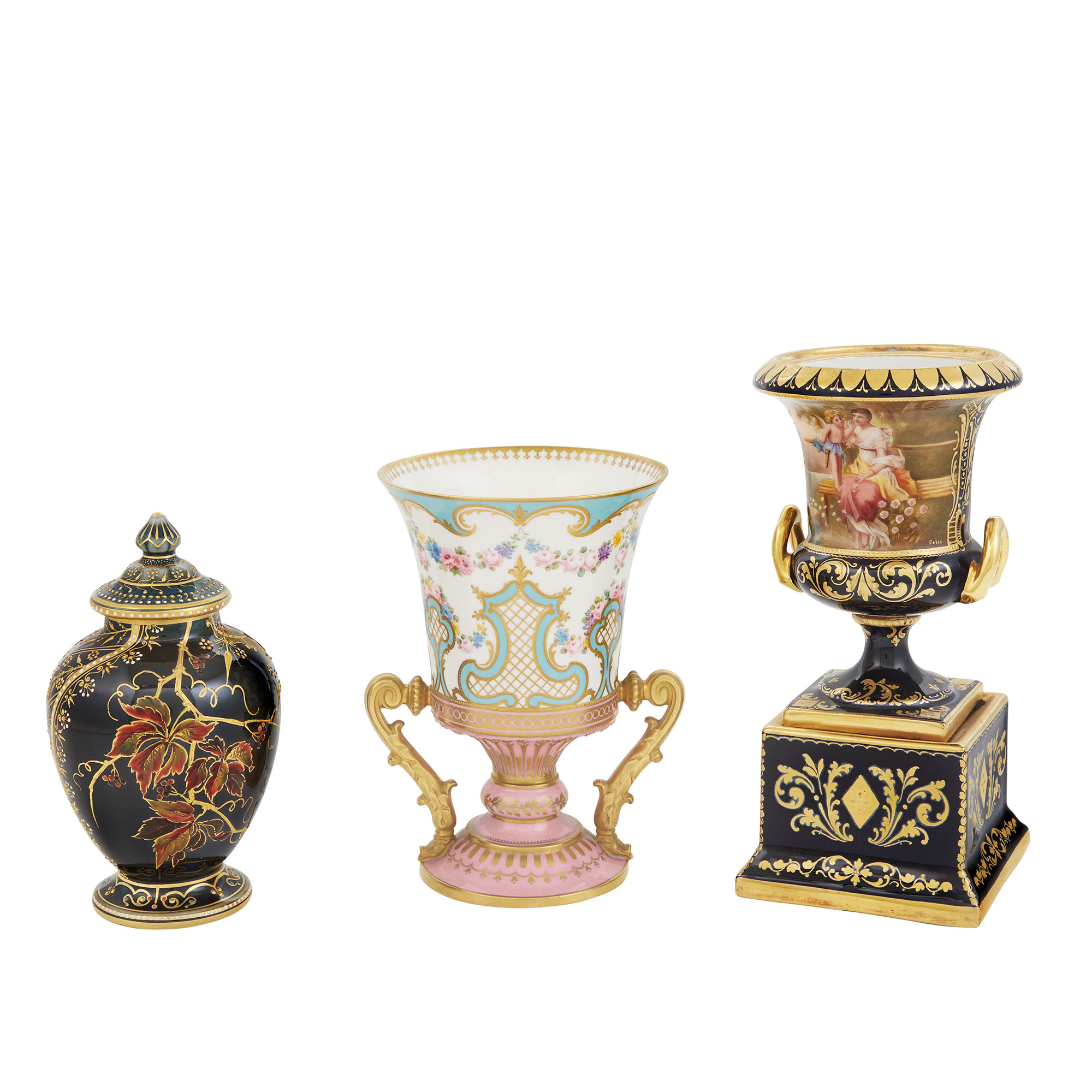 Lot image - KPM Porcelain Covered Vase