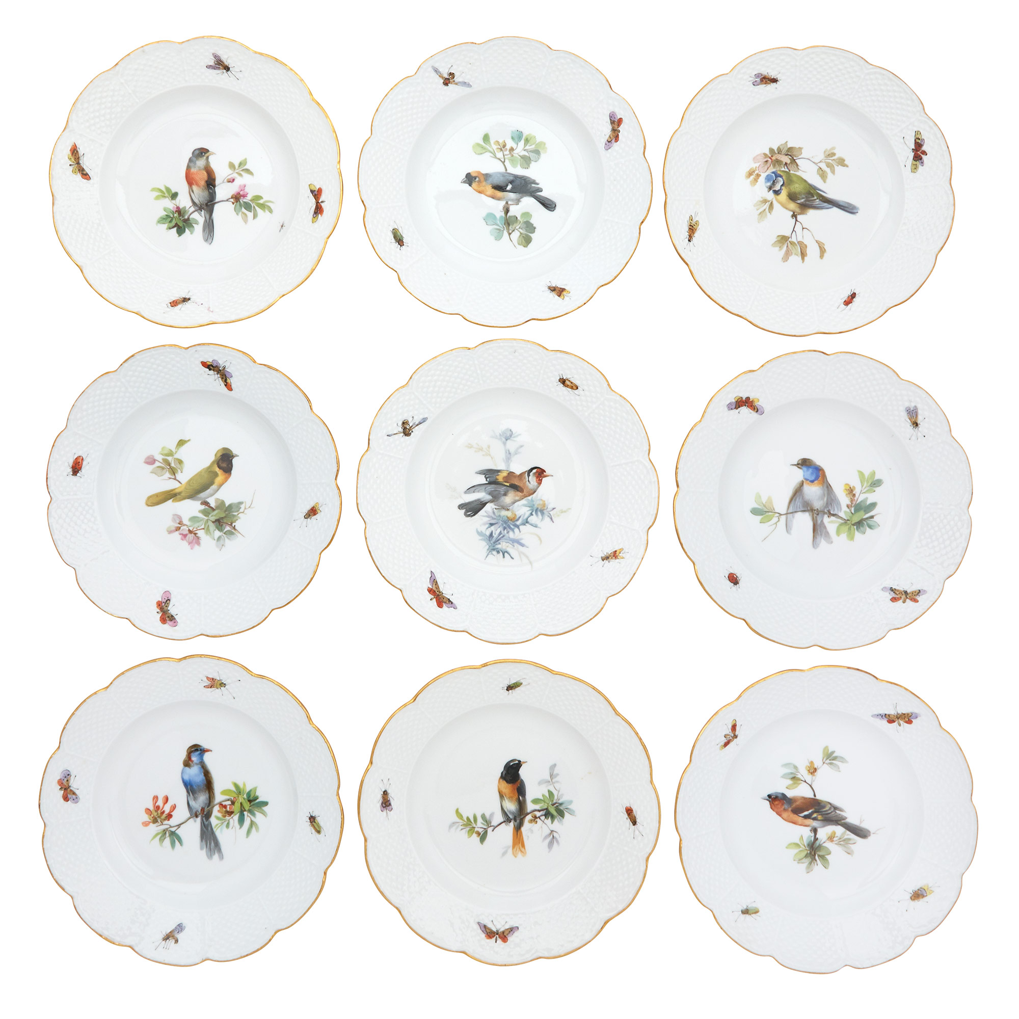 Lot image - Meissen Porcelain Ornithological Dinner Service