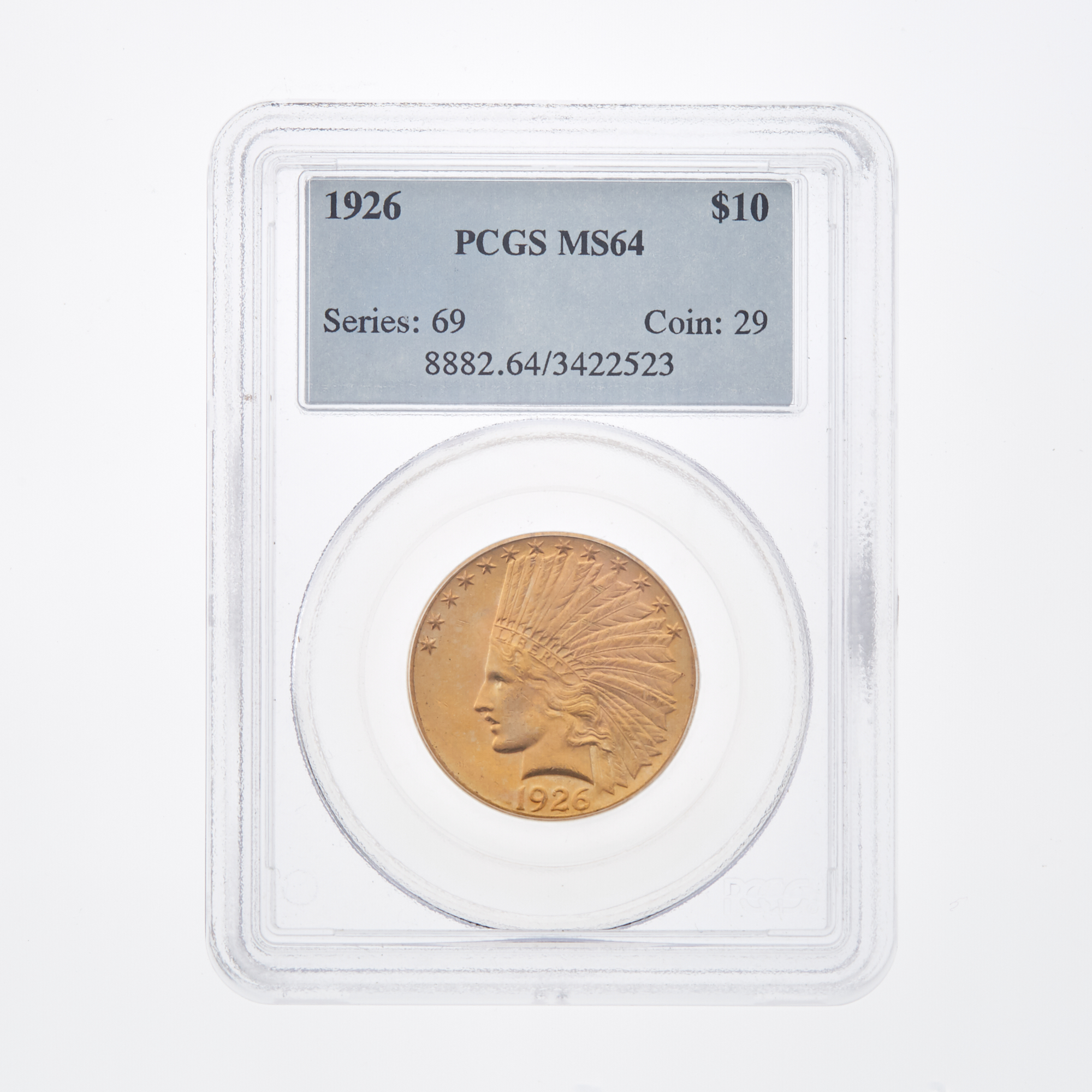 Lot image - United States 1926 $10 Indian Head Eagle PCGS MS64