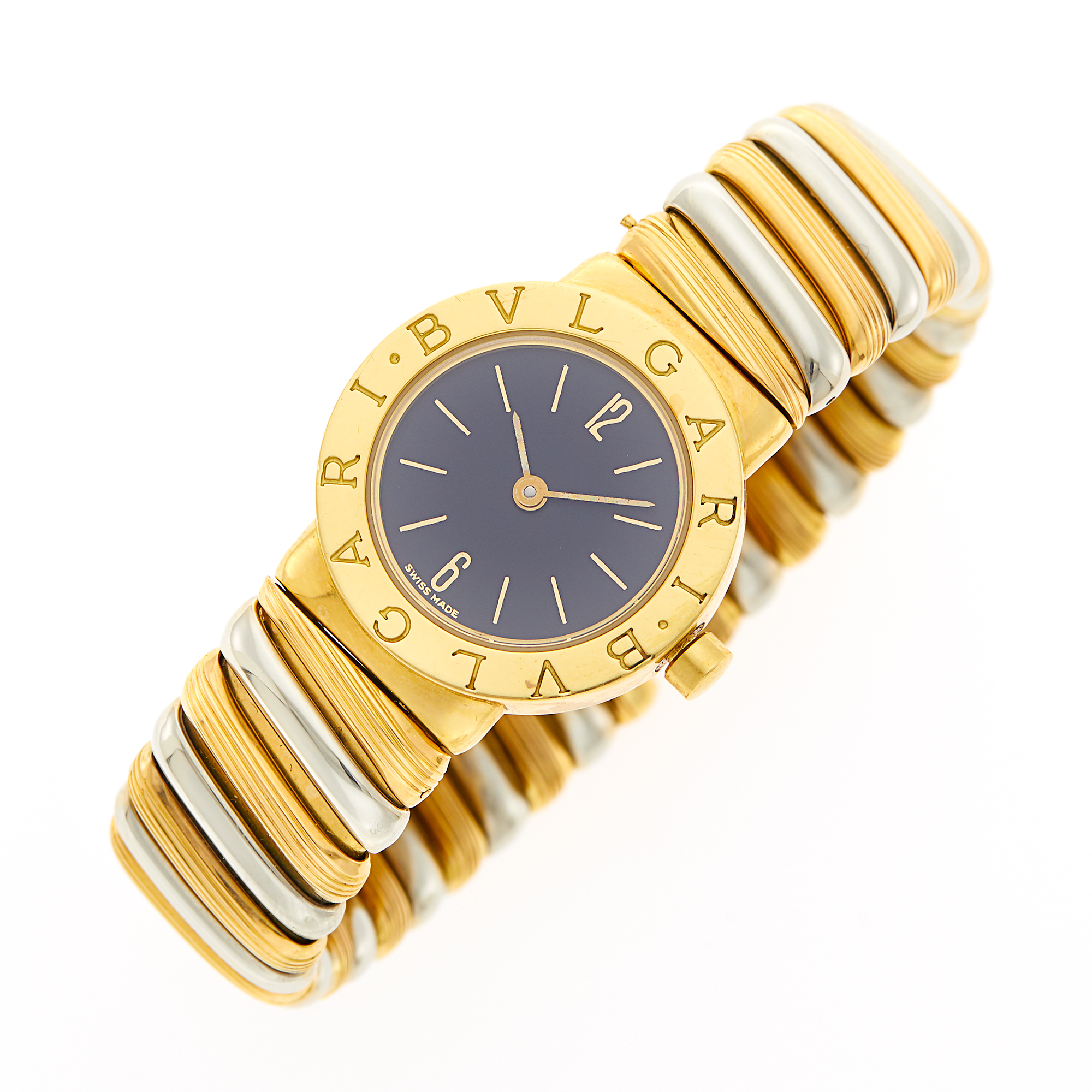Lot image - Bulgari Two-Color Gold Bracelet-Watch
