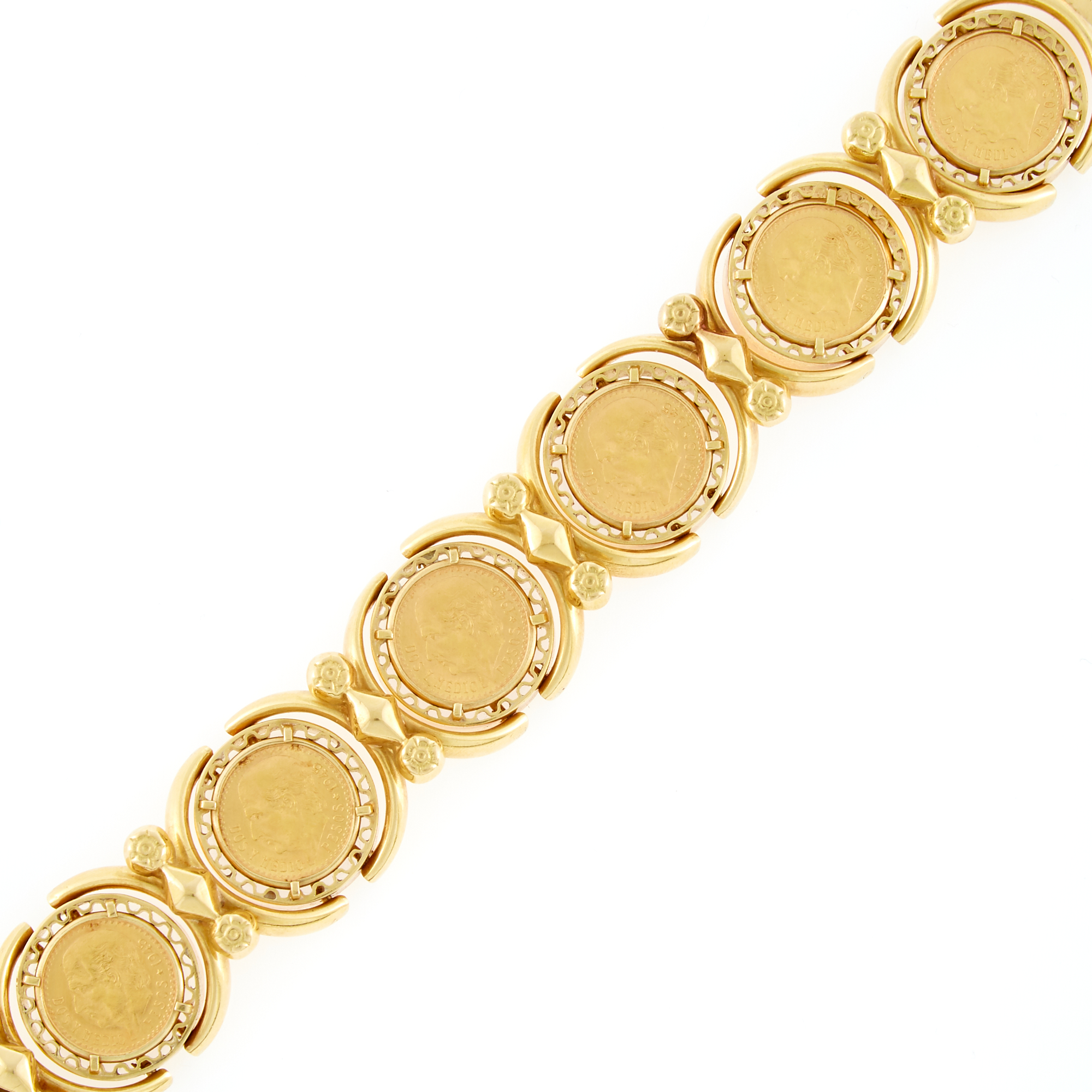 Lot image - Mexico Gold Coin Bracelet