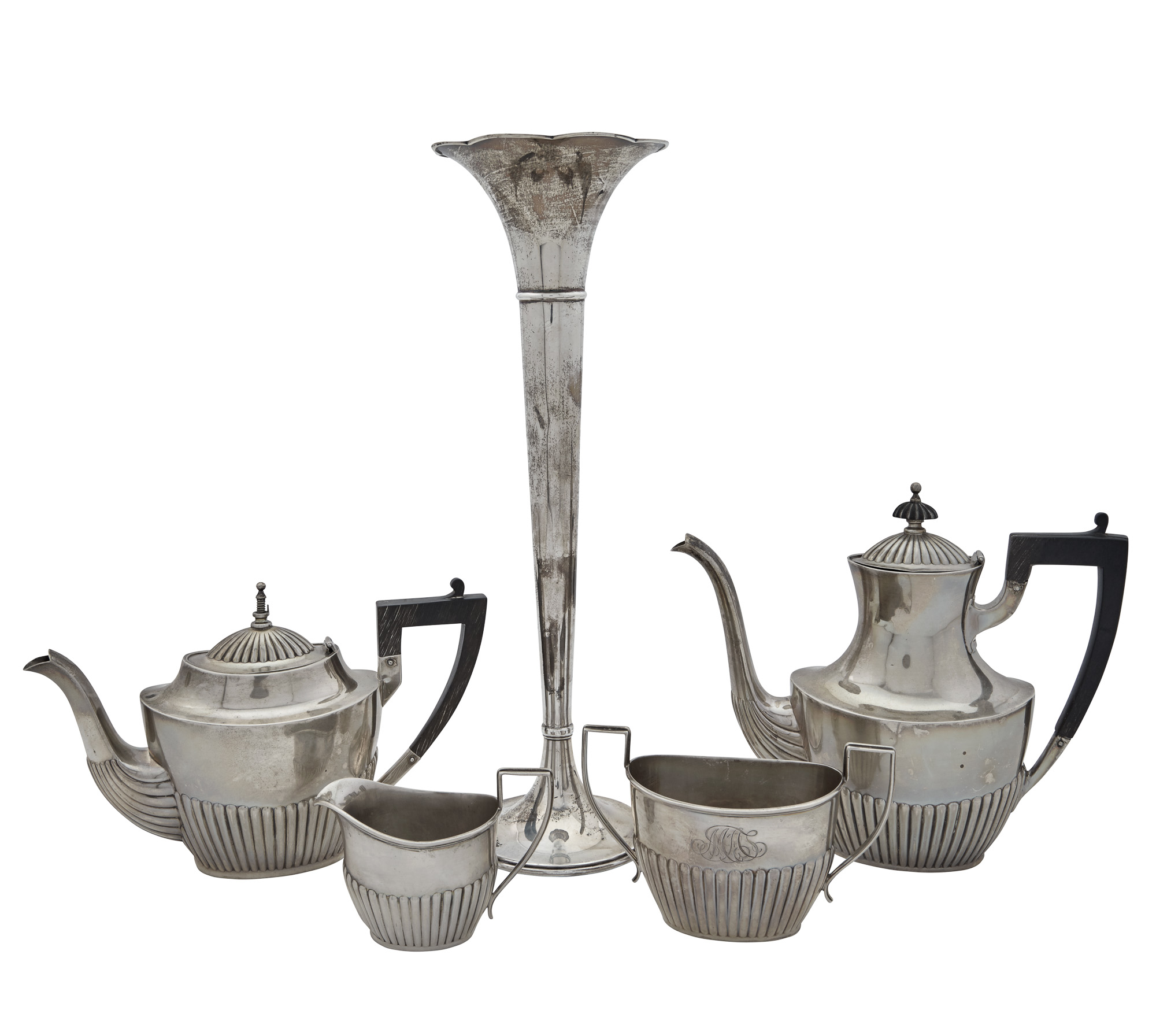 Lot image - Black, Starr & Frost Sterling Silver Four-Piece Bachelors Tea and Coffee Service