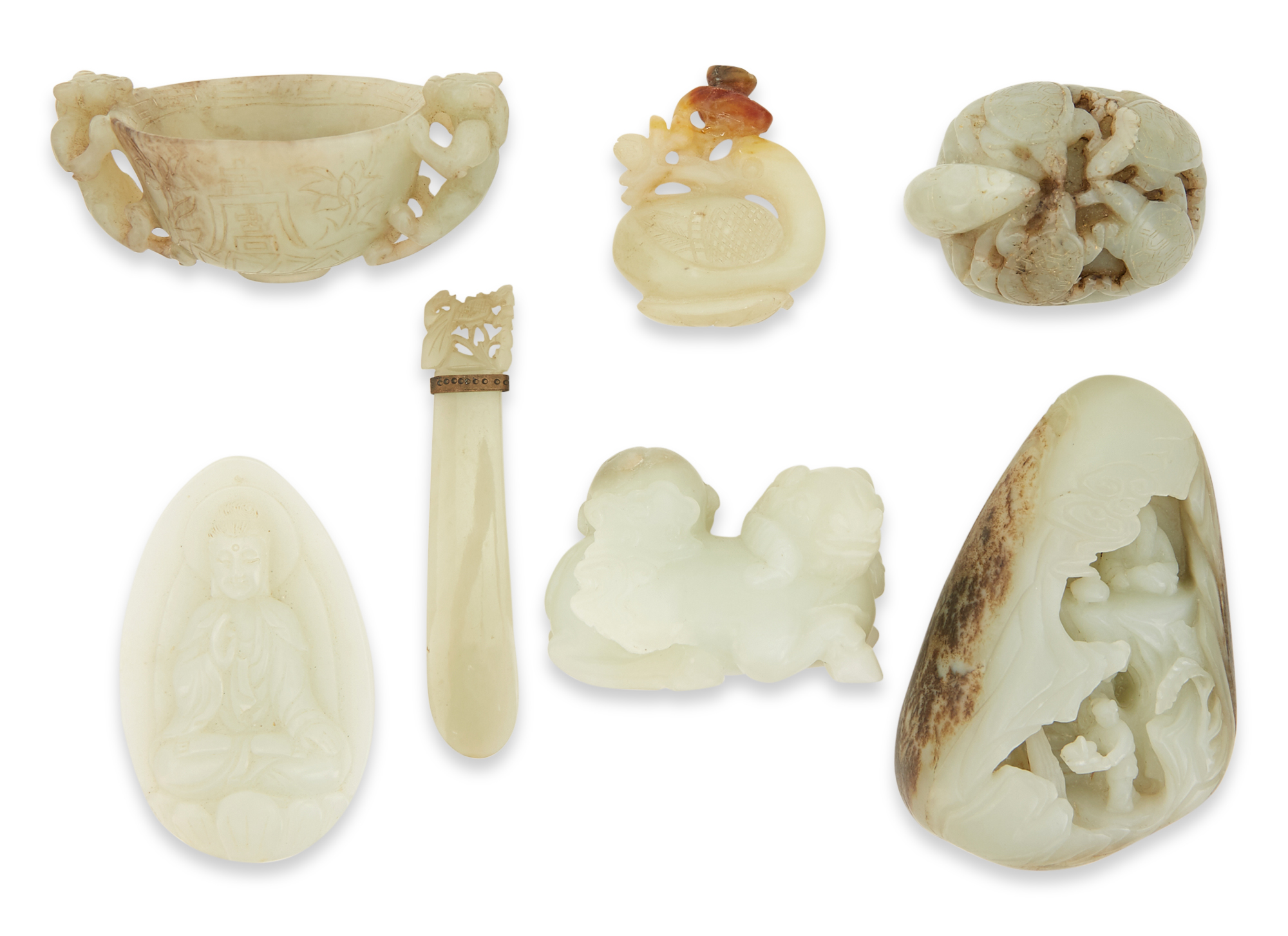 Lot image - A Group of Seven Chinese Jade Carvings