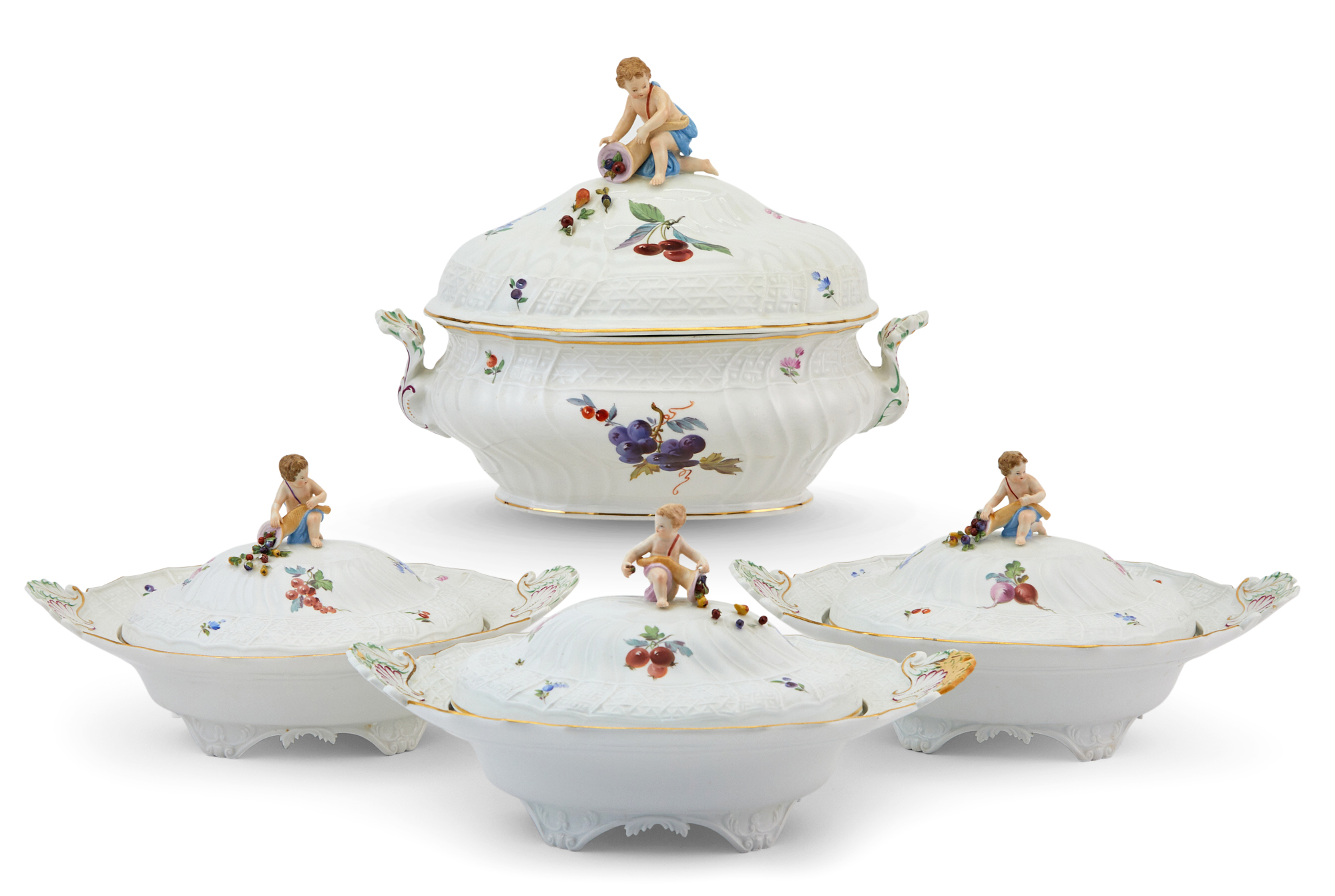 Lot image - Group of Four Meissen Porcelain Tureens