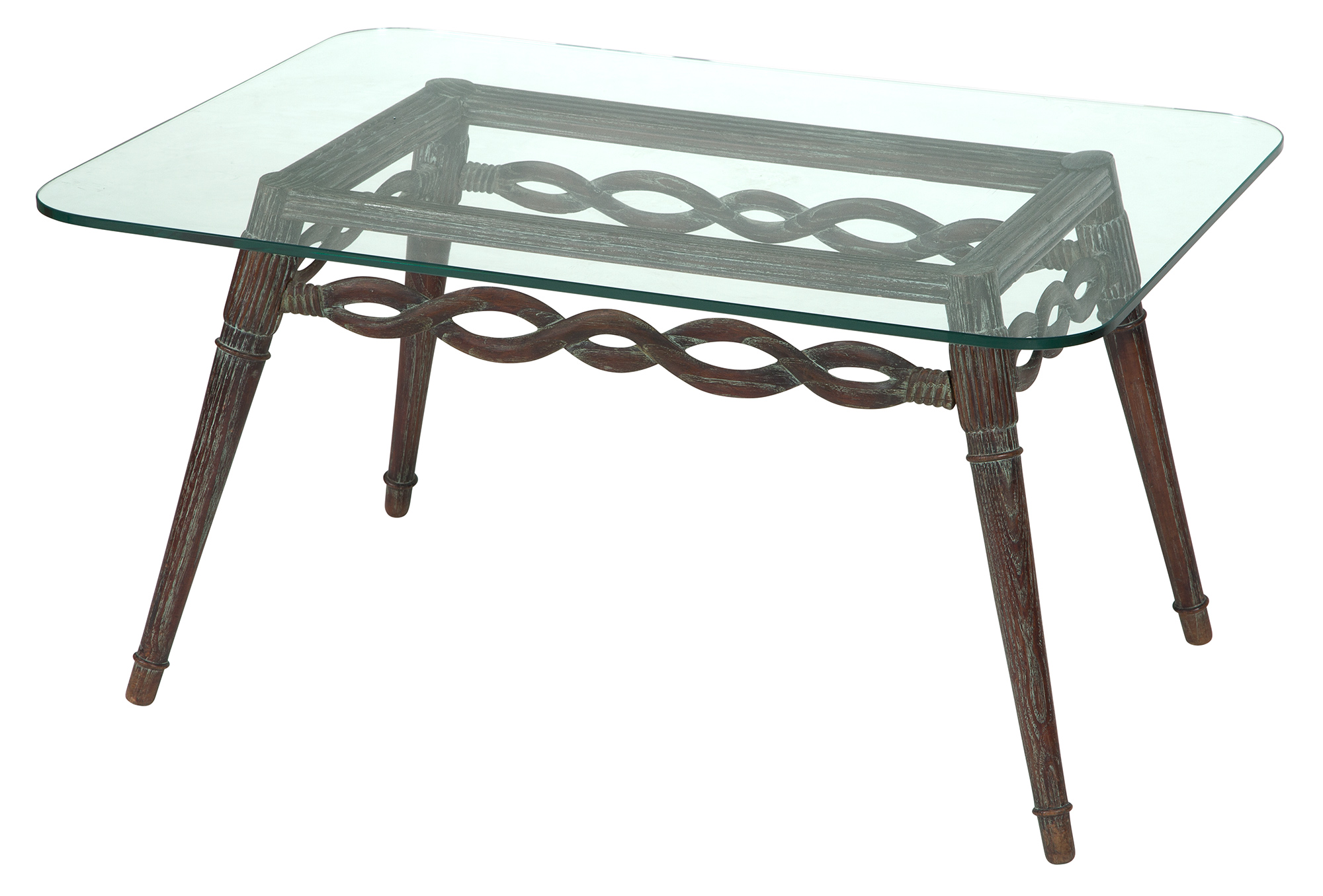 Lot image - Pier Luigi Colli Limed Oak and Glass Low Table