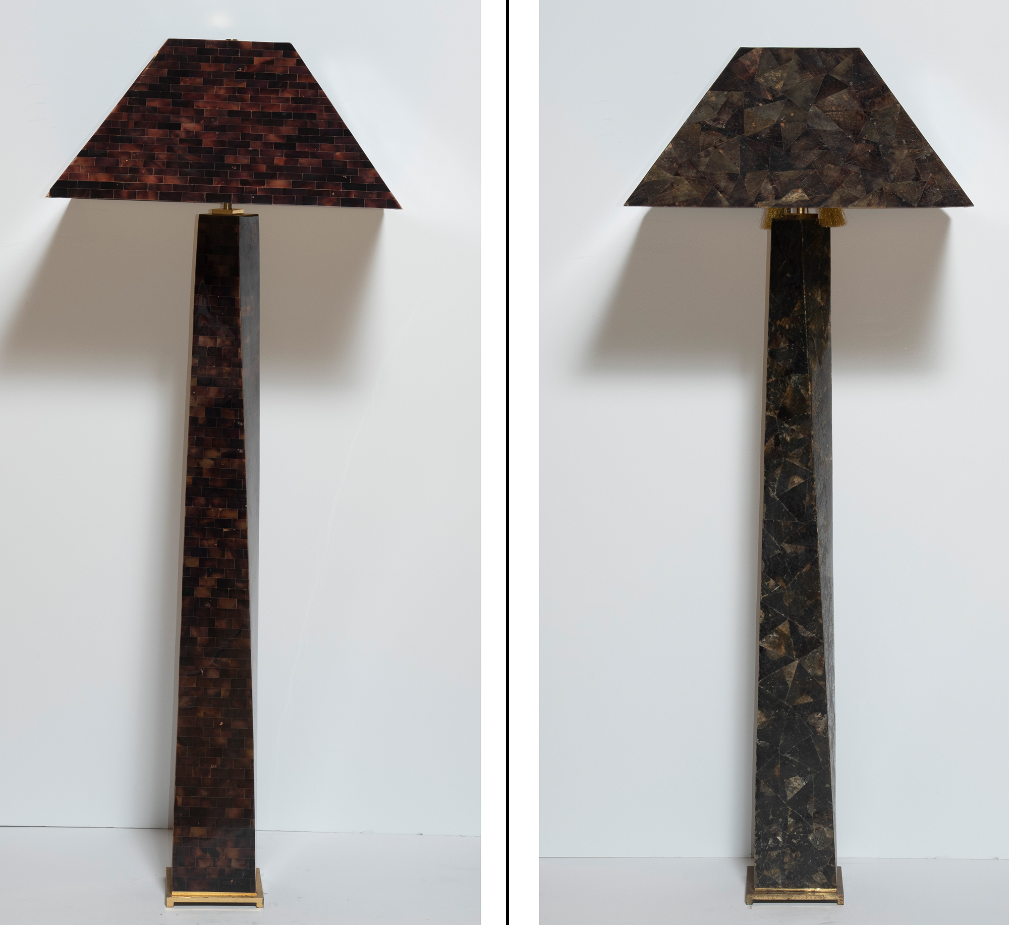 Lot image - Near Pair of Karl Springer Tessellated Horn JMF