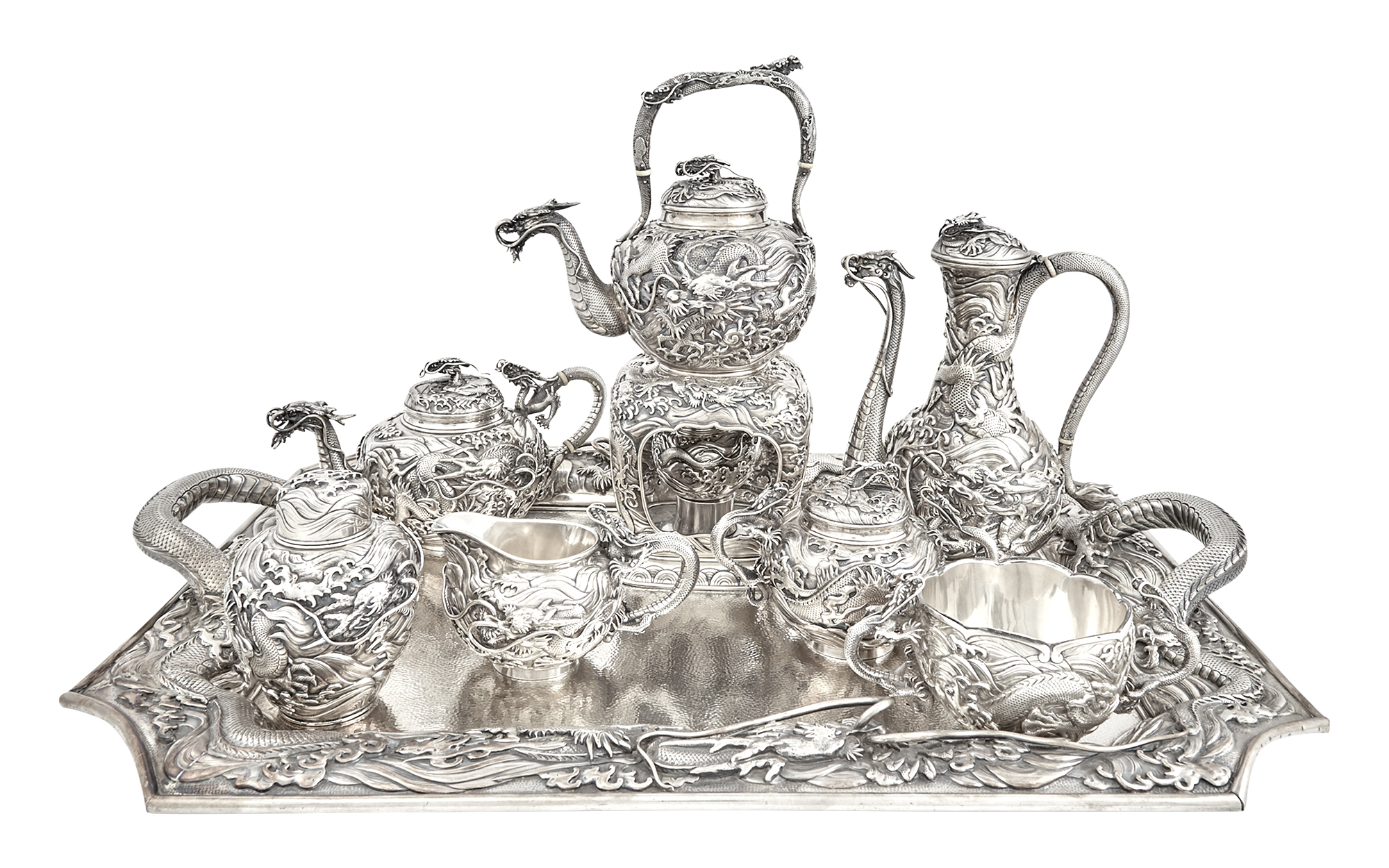Lot image - Japanese Export Sterling Silver Tea and Coffee Service