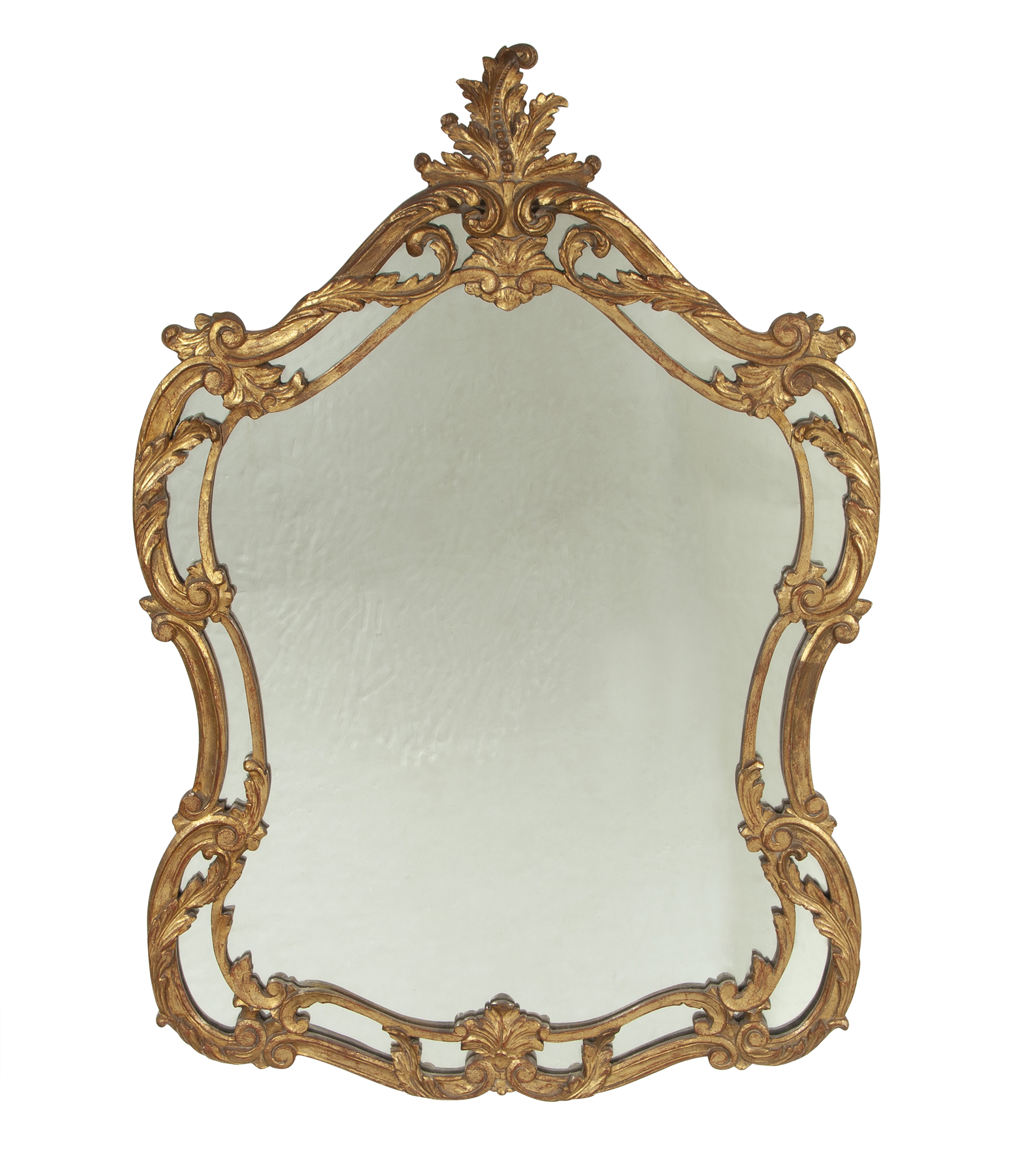 Lot image - Rococo Style Cartouche Form Giltwood Mirror