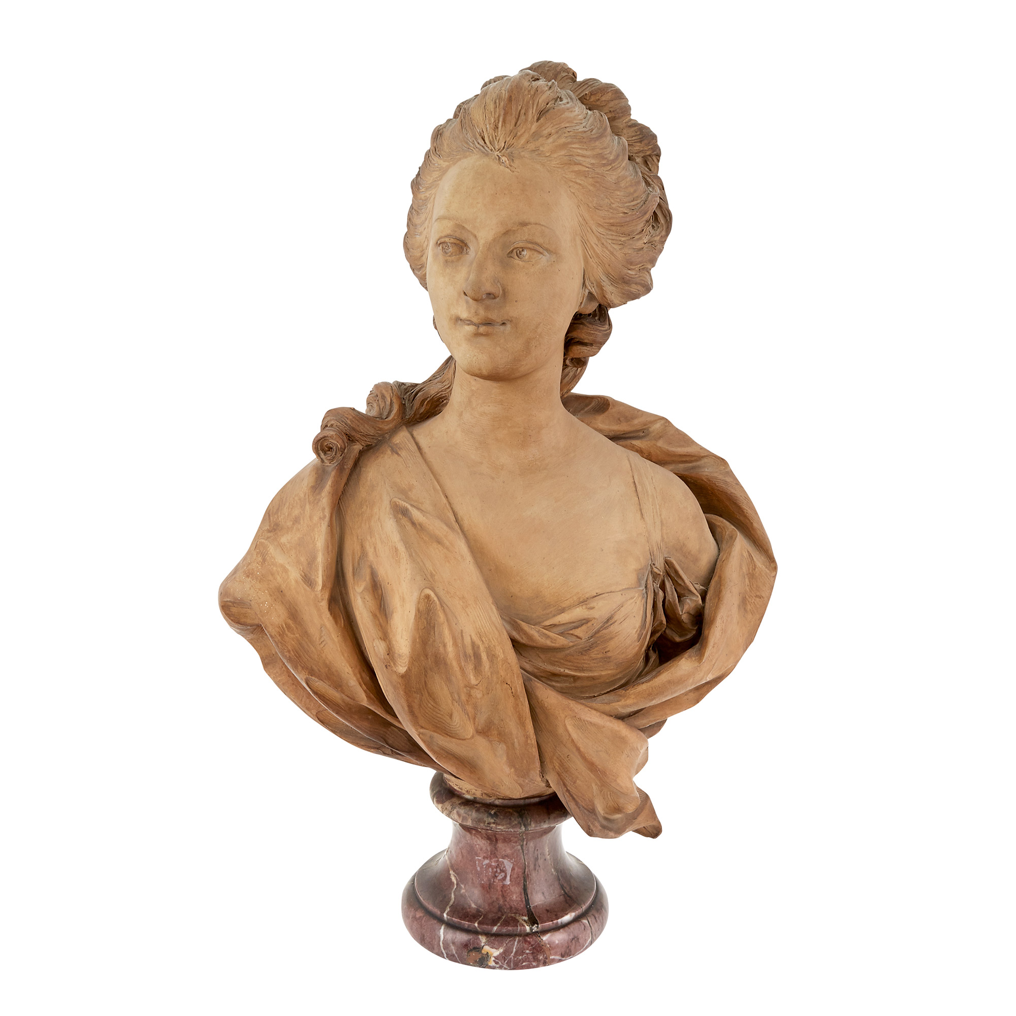Lot image - Louis XVI Style Terra Cotta Bust of a Woman