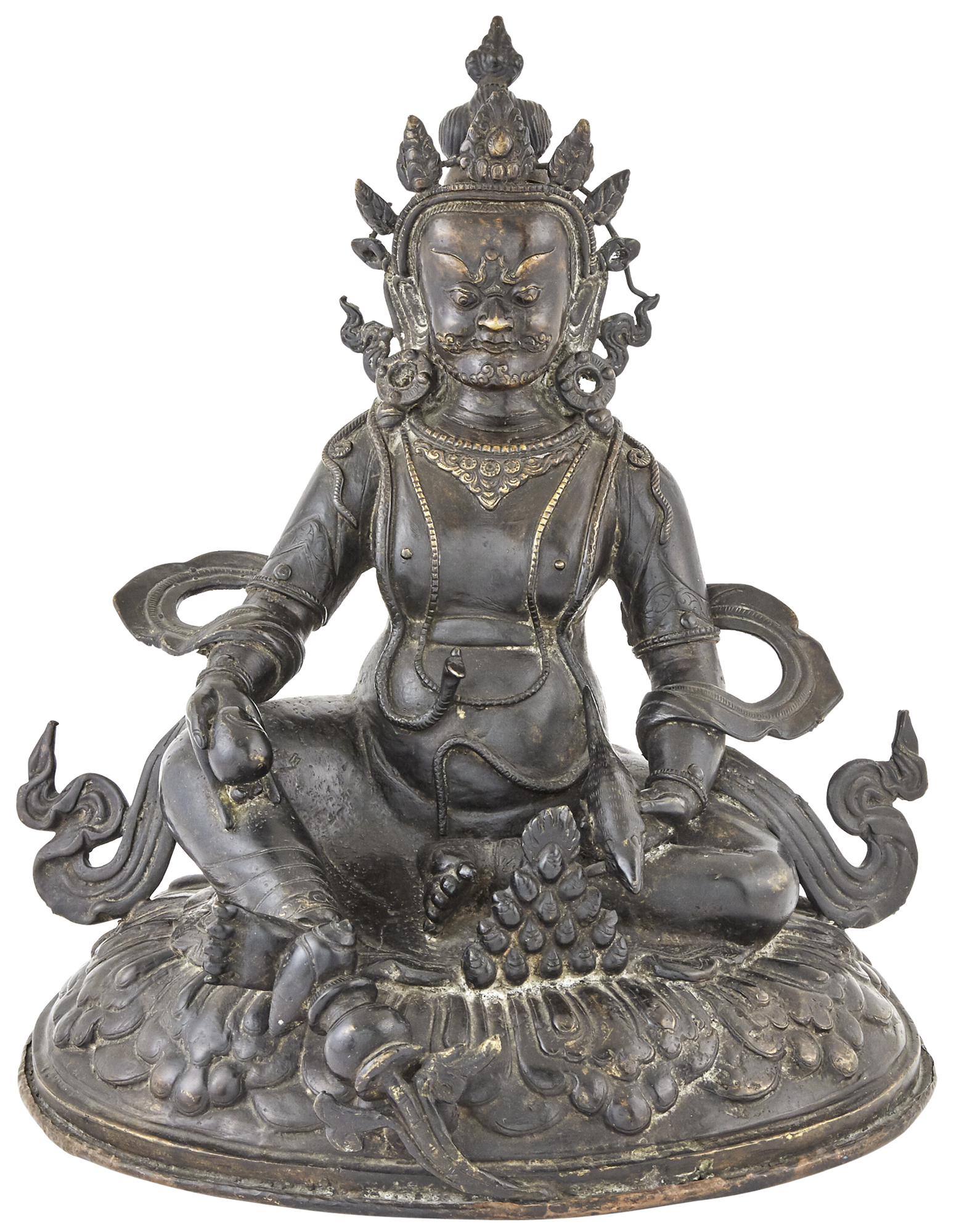 Lot image - A Large Tibetan Seated Bronze Figure of Jambhala