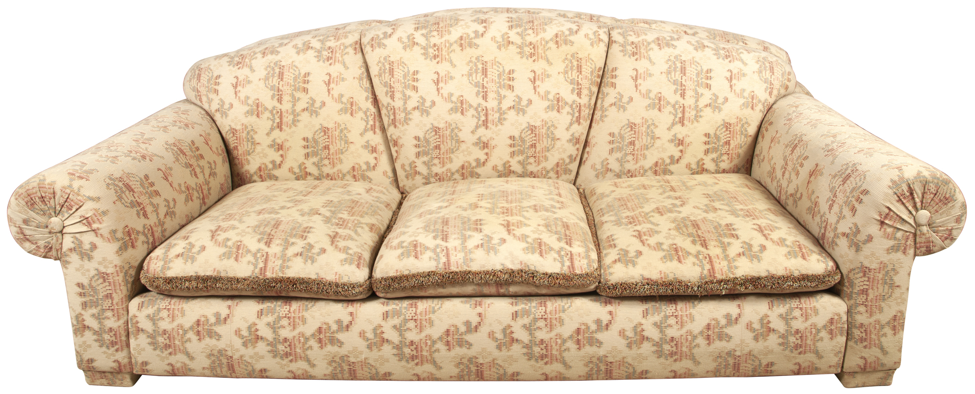 Lot image - Upholstered Three-Cushion Sofa