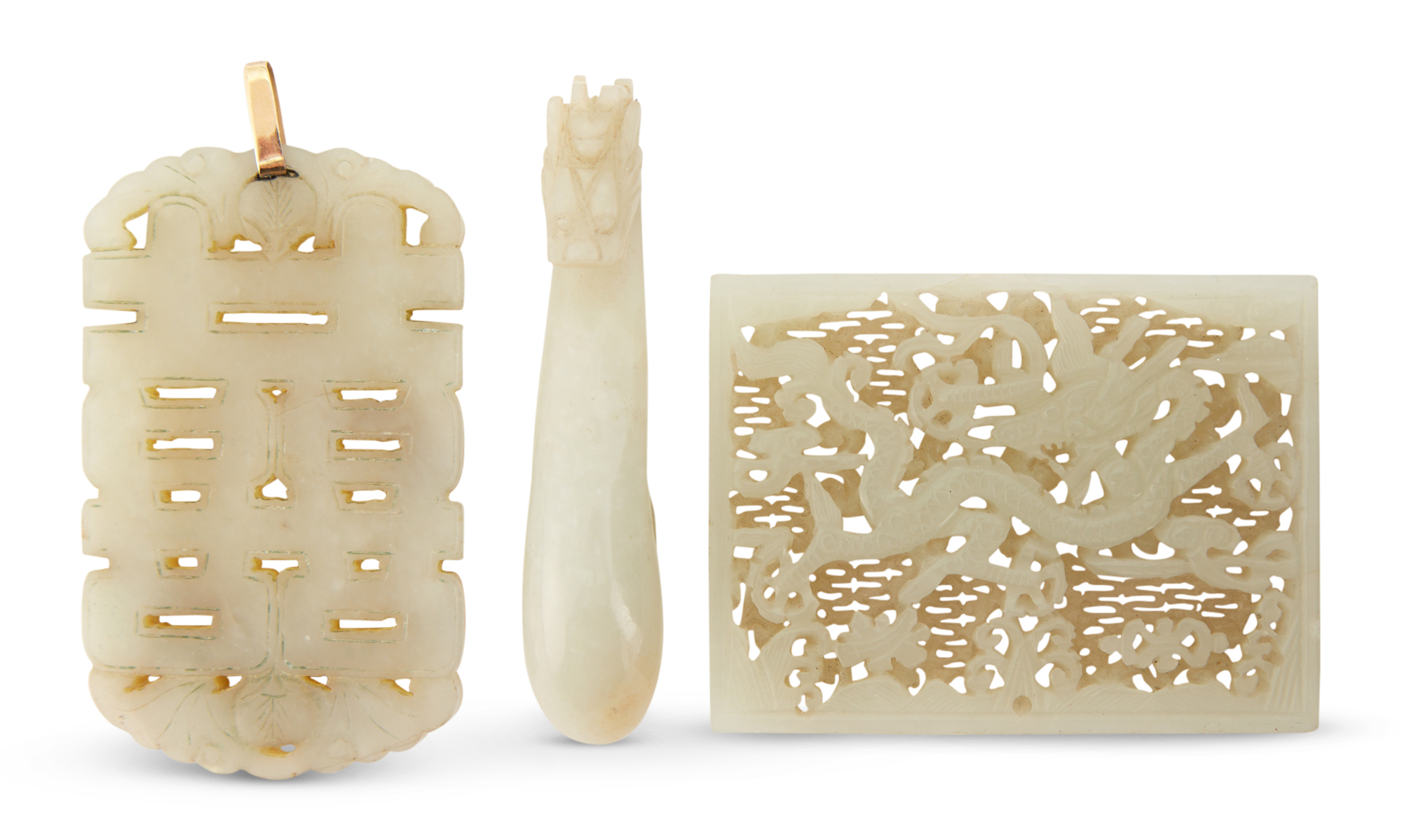 Lot image - Three Chinese Jade Carvings