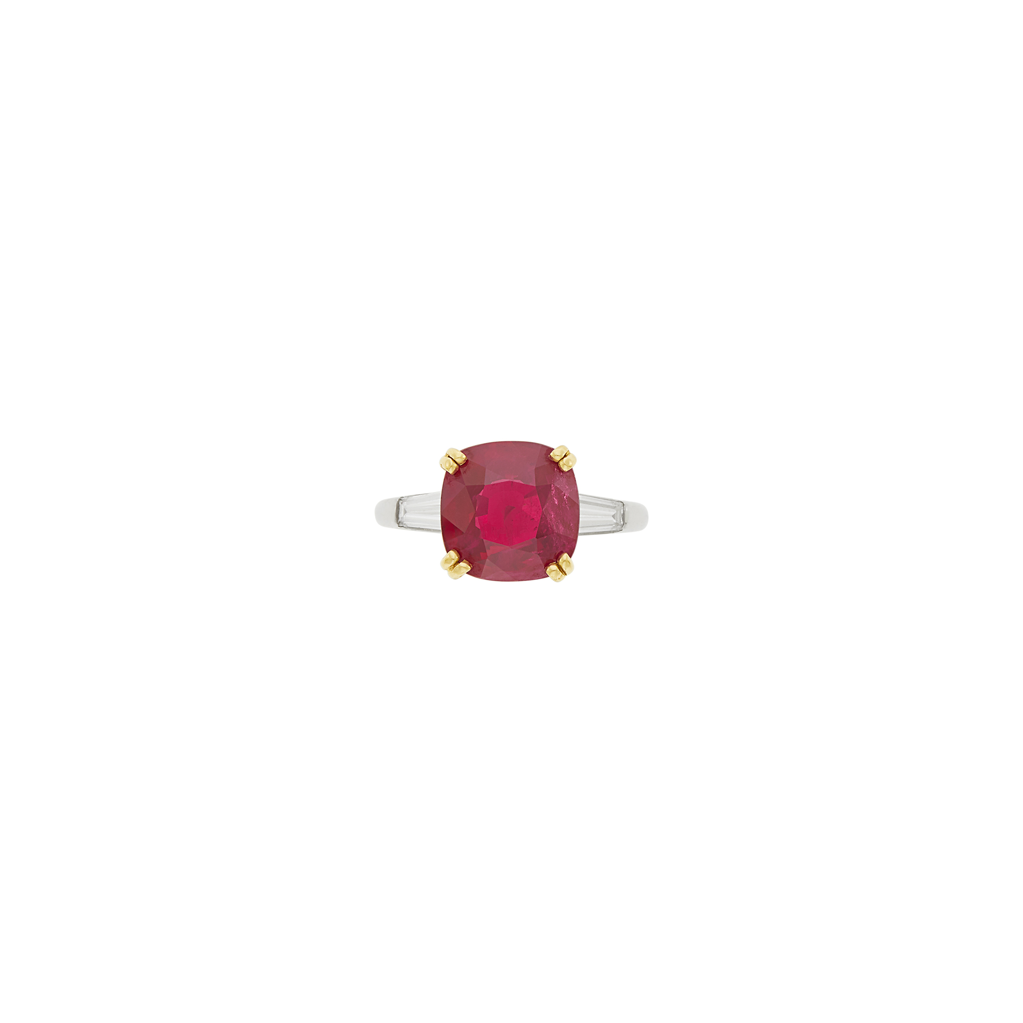 Lot image - Oscar Heyman & Brothers Platinum, Gold, Ruby and Diamond Ring