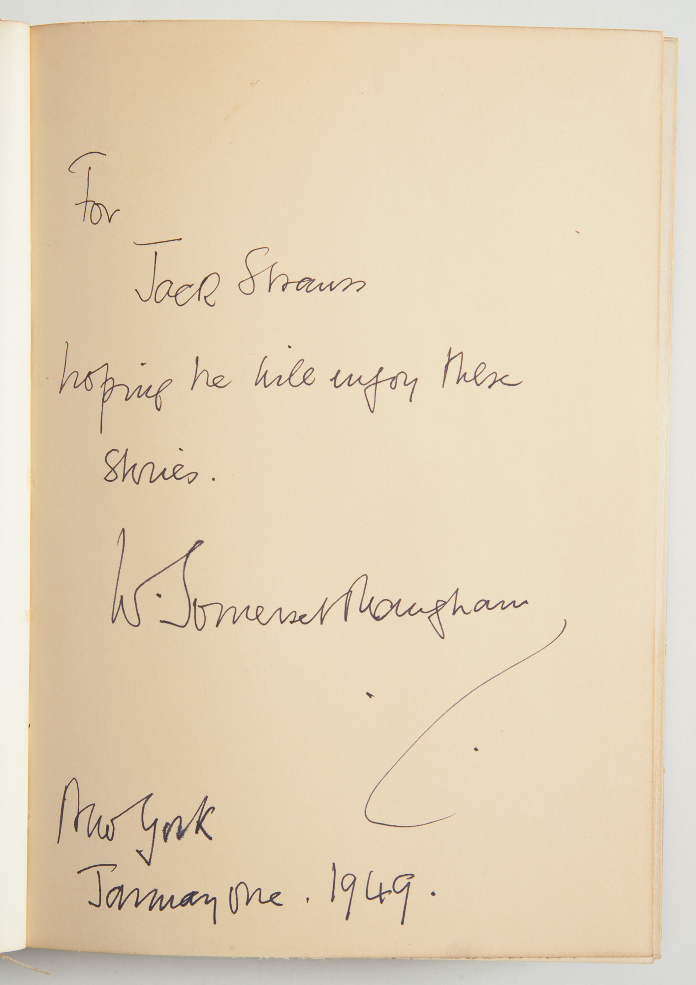 Lot image - MAUGHAM, W. SOMERSET  Six Stories Written in the First Person Singular.