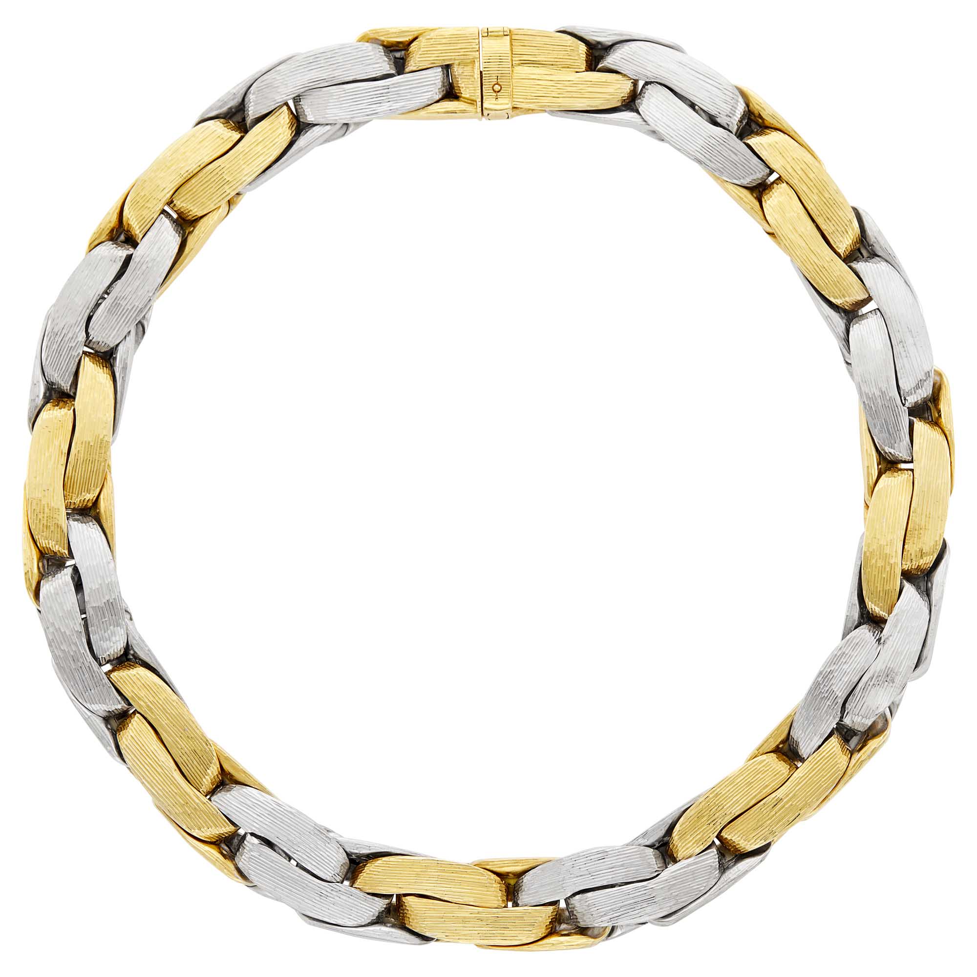 Lot image - Two-Color Gold Link Necklace