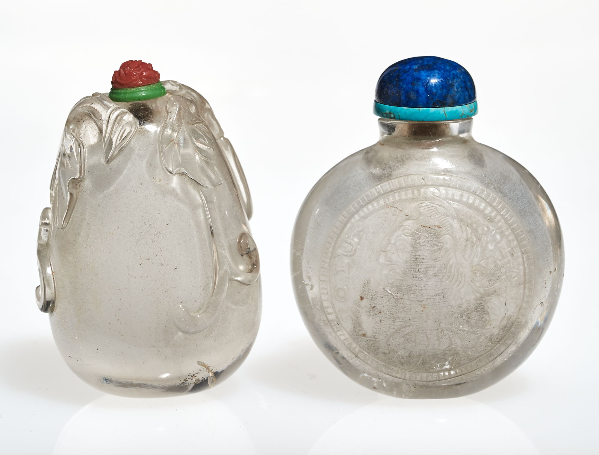 Lot image - Two Chinese Rock Crystal Snuff Bottles