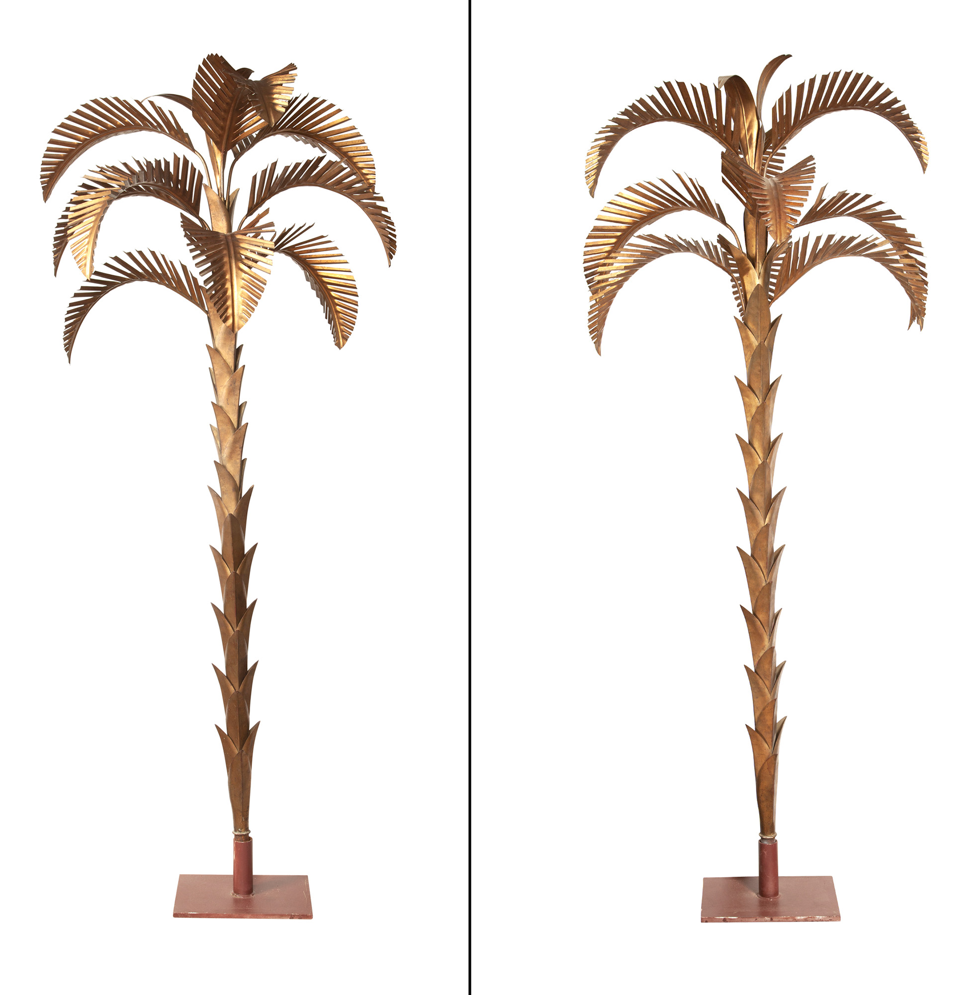 Lot image - Pair of Gilt-Metal Palm Trees