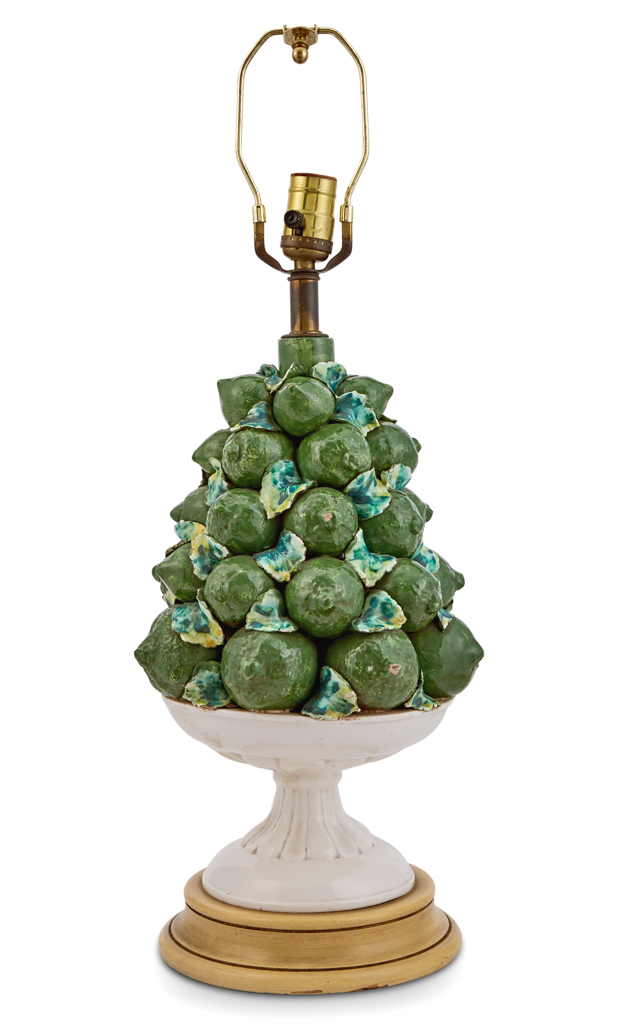 Lot image - Lime Basket-Form Ceramic Lamp