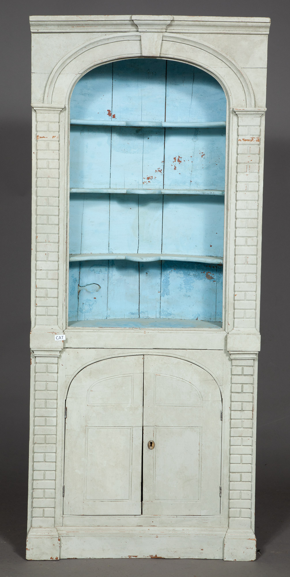 Lot image - Continental Neoclassical Painted Corner Cabinet