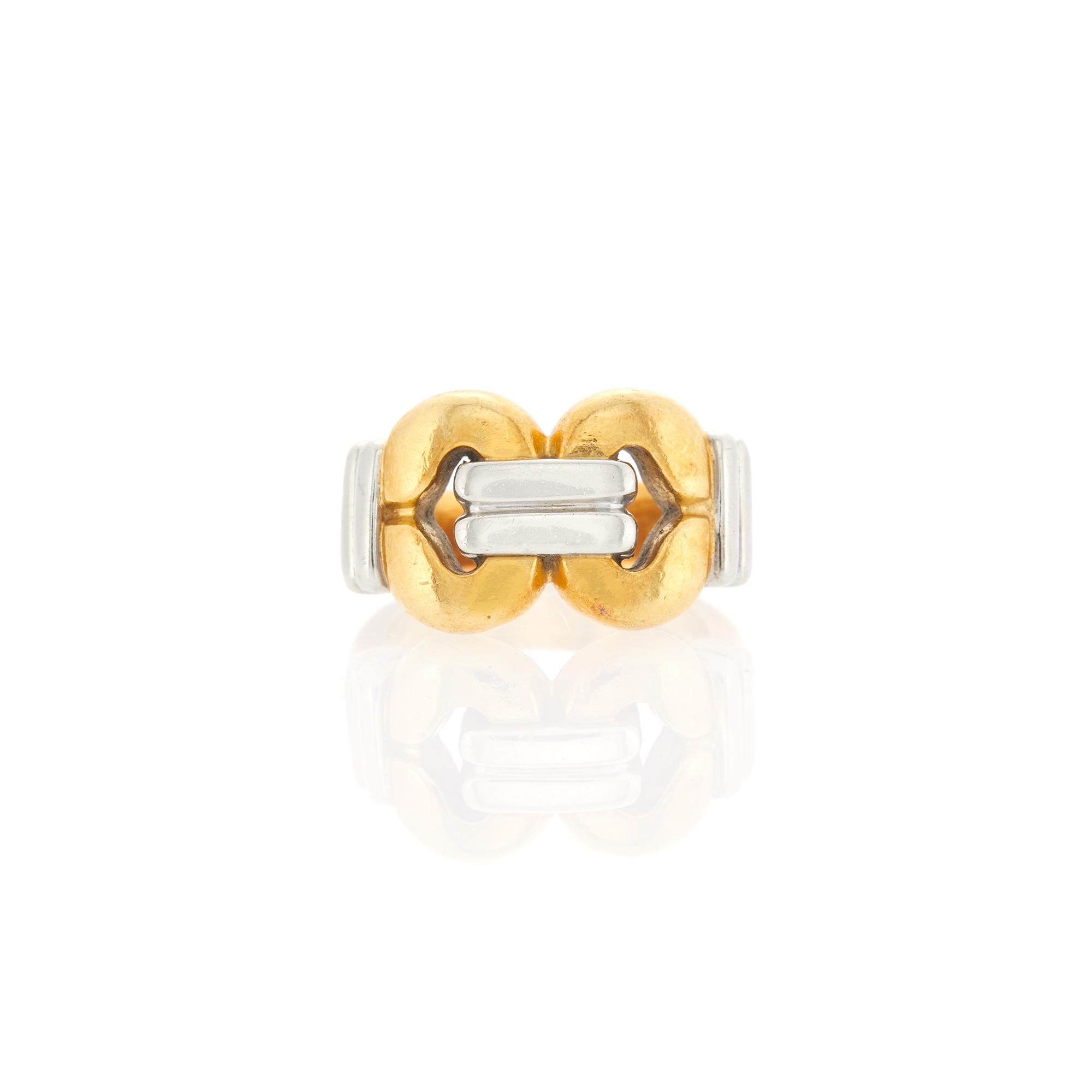 Lot image - Two-Color Gold Stirrup Ring