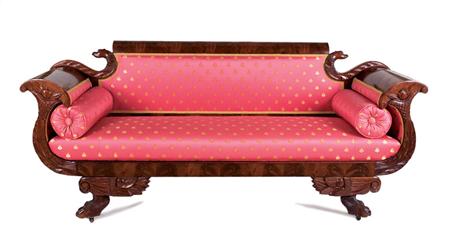 Lot image - Classical Mahogany Upholstered Sofa
