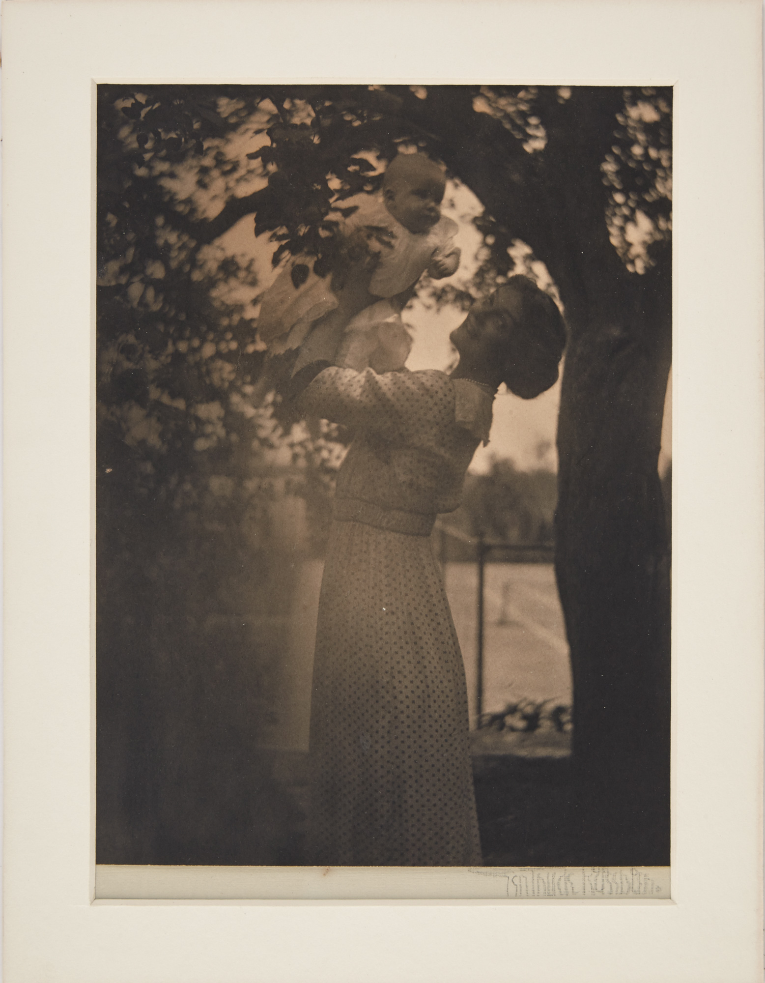Lot image - KASEBIER, GERTRUDE (1852-1934)  Woman and Child [Possibly Agnes E. Meyer with Florence Meyer.