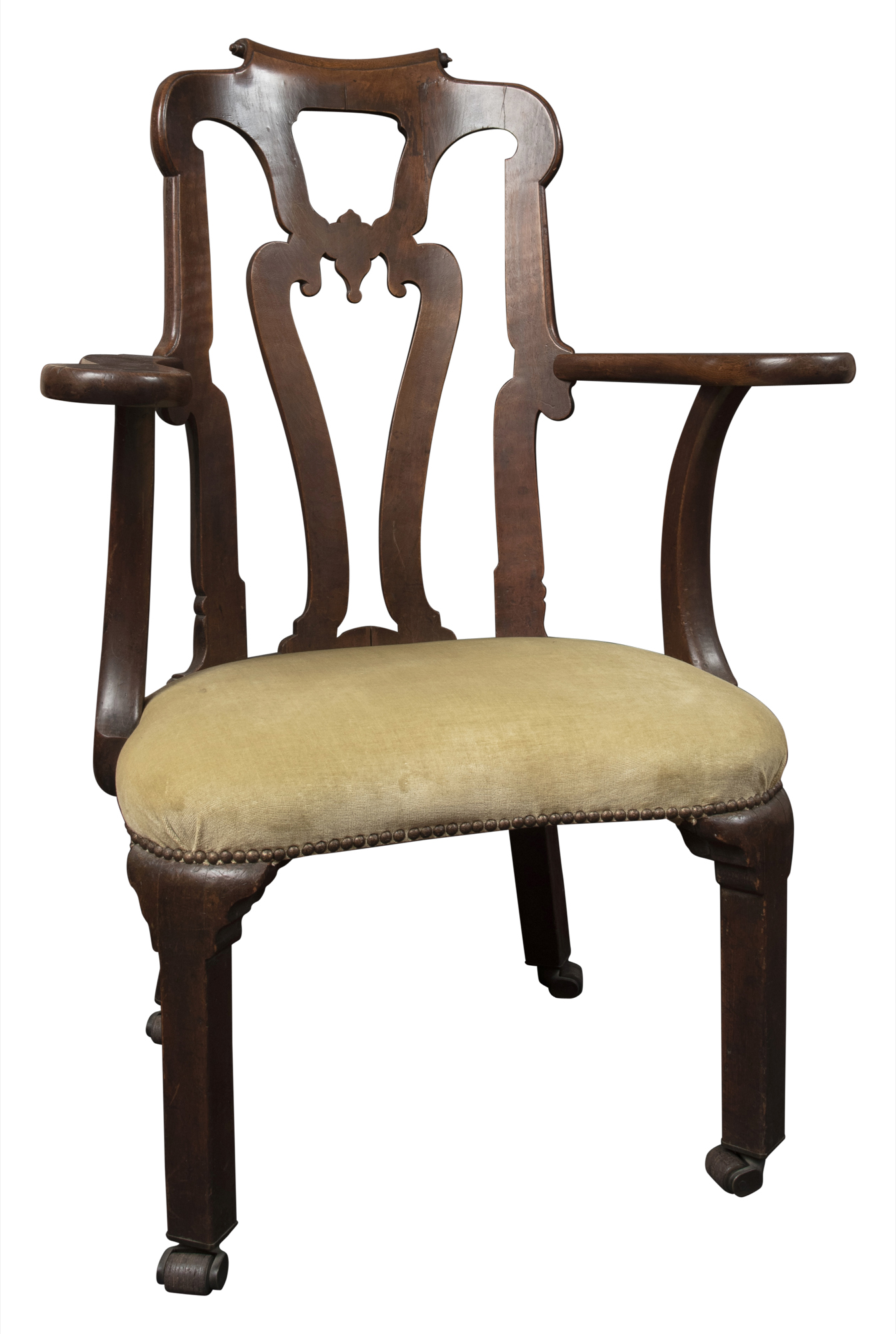 Lot image - Provincial George II Oak and Walnut Armchair