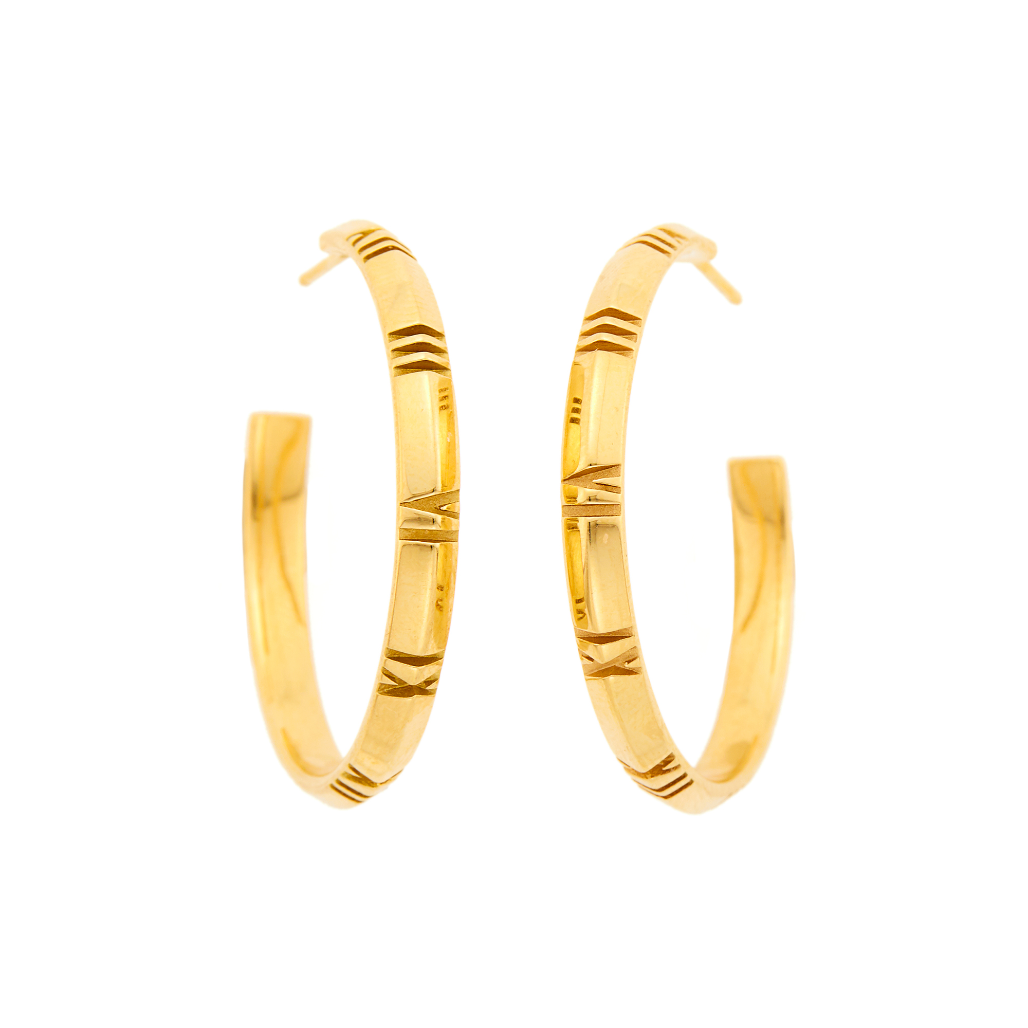 Lot image - Tiffany & Co. Pair of Gold Atlas Hoop Earrings