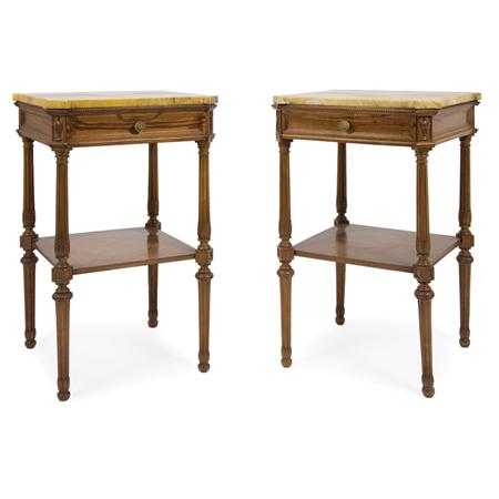 Lot image - Pair of Louis XVI Style Walnut Side Tables