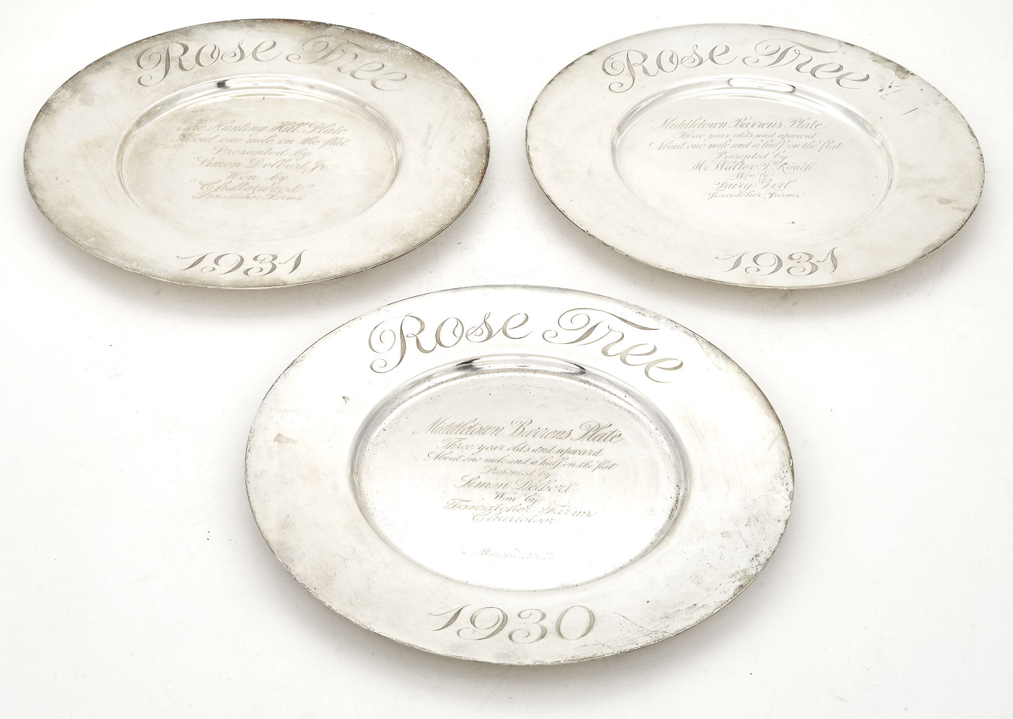 Lot image - Three J. E. Caldwell Sterling Silver Rose Tree