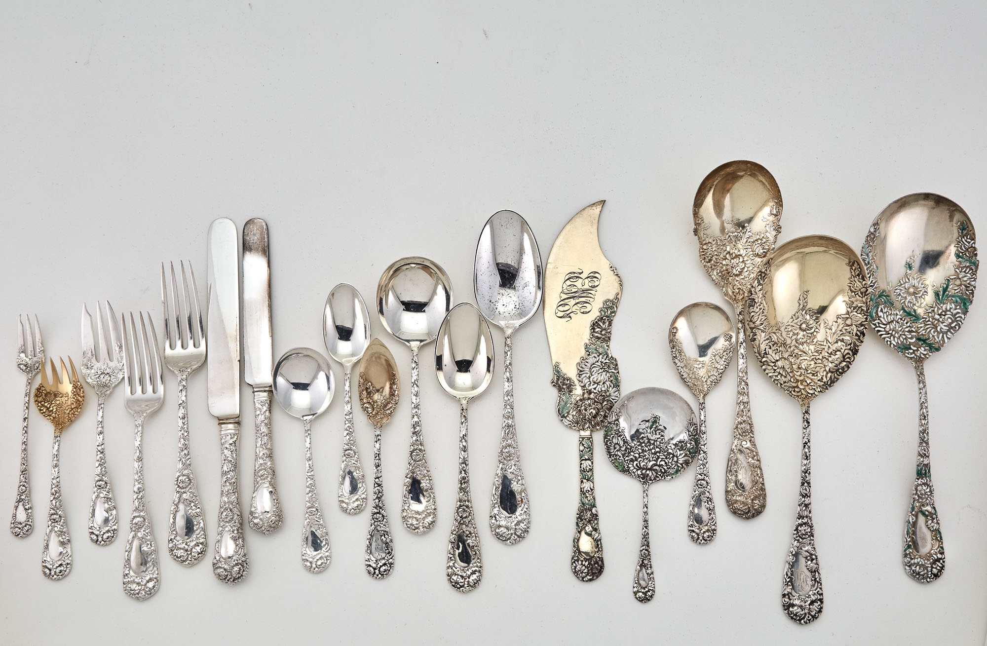 Lot image - Durgin Sterling Silver Chrysanthemum