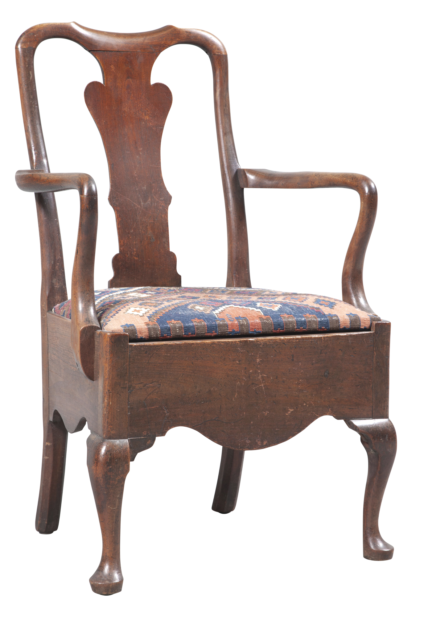 Lot image - George II Oak Commode Armchair