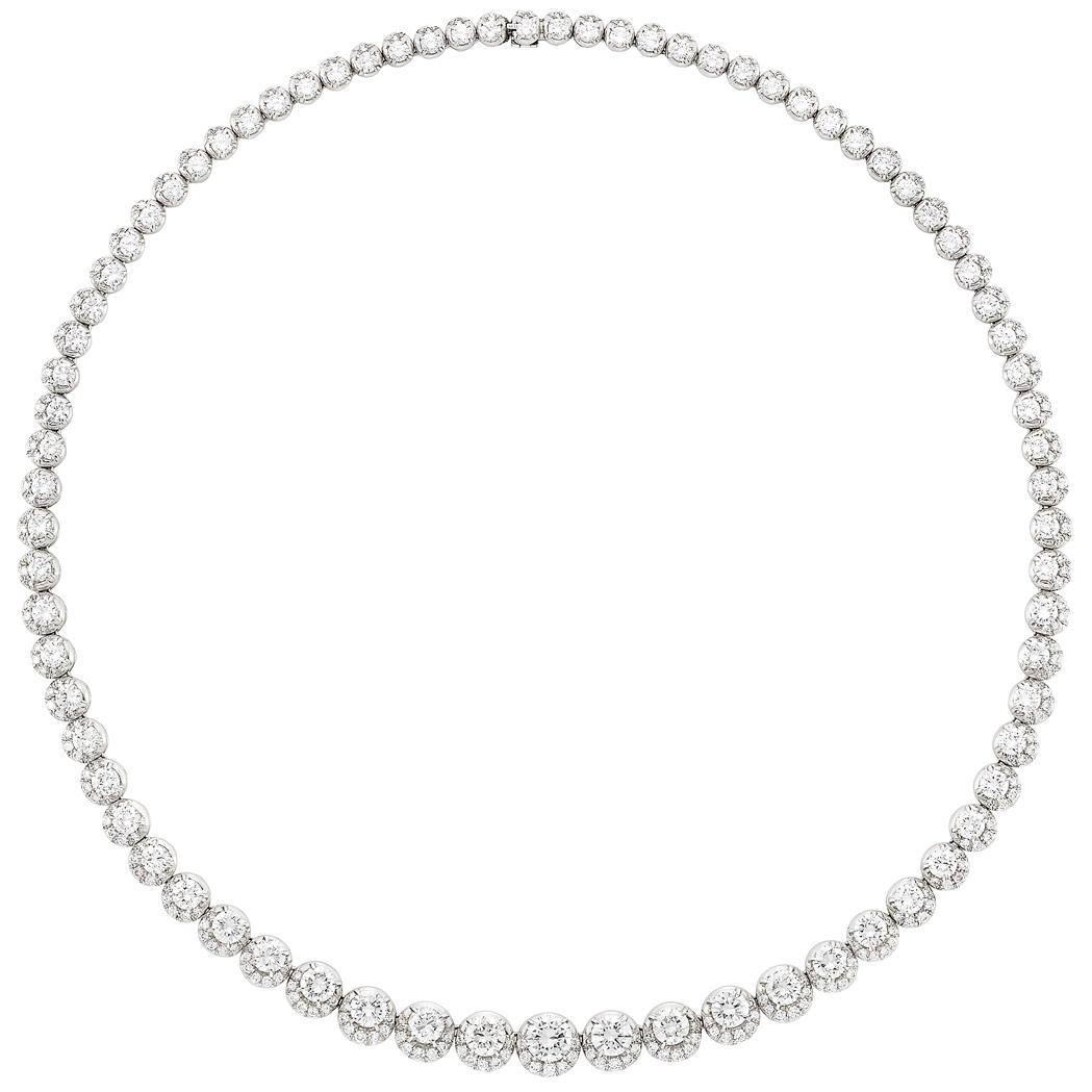 Lot image - Platinum and Diamond Necklace