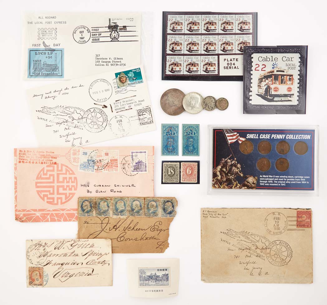 Lot image - World Wide Mixture of Stamps, Coins and Bank Notes
