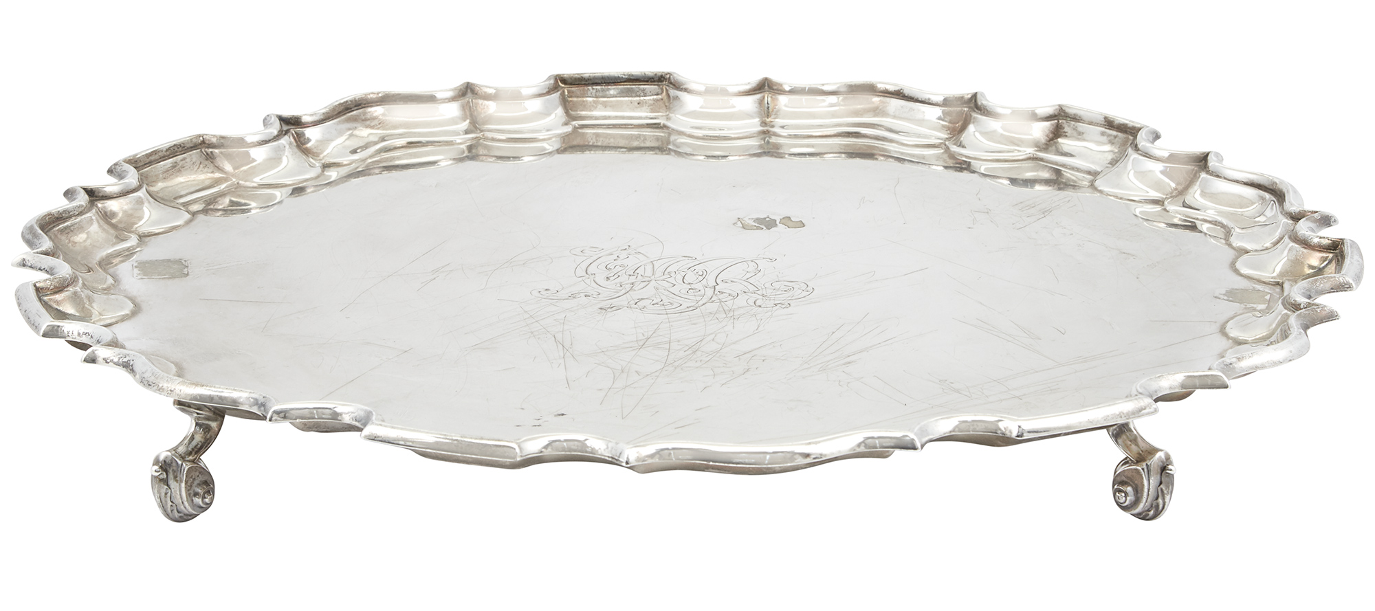 Lot image - English Sterling Silver Salver