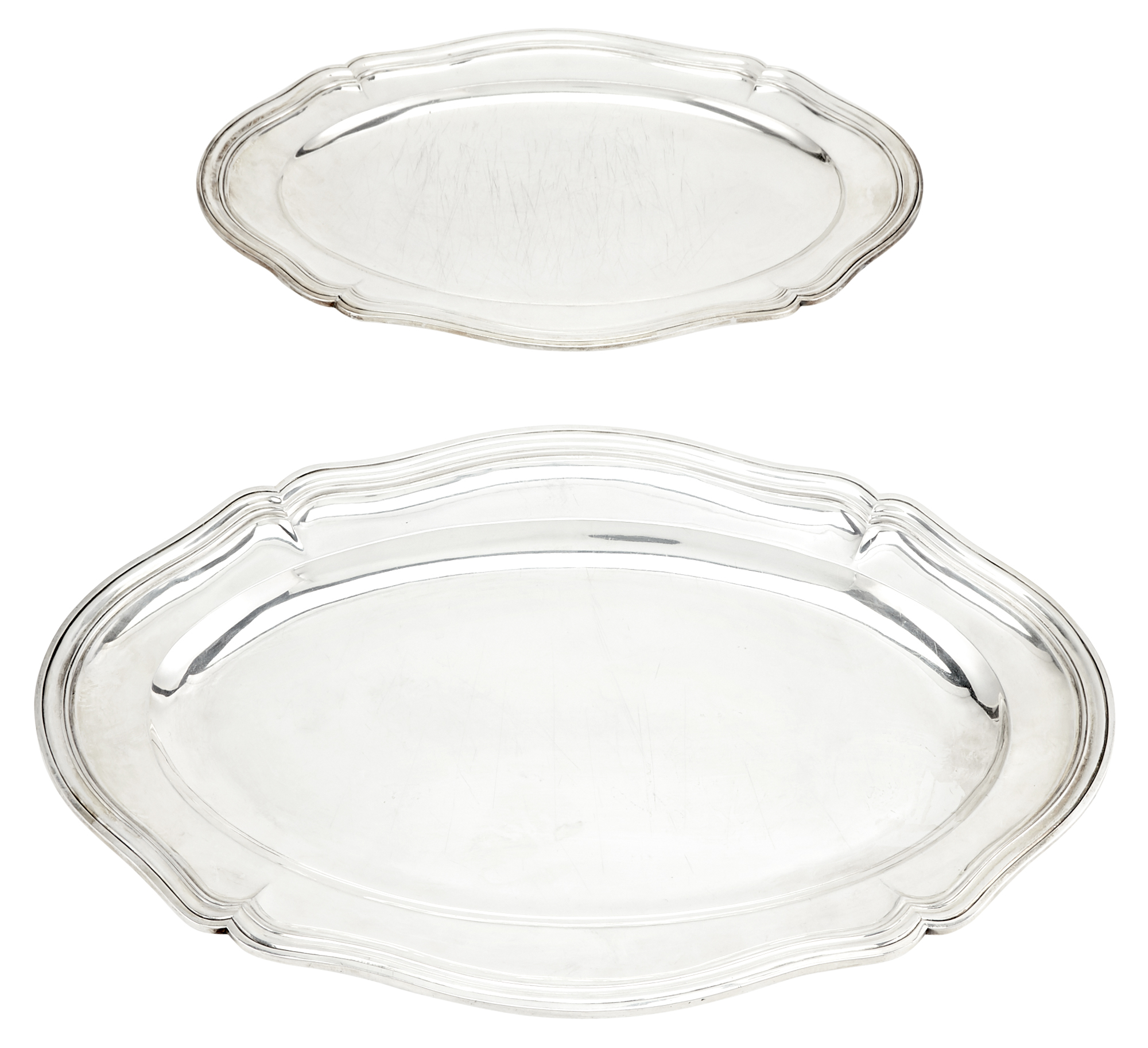 Lot image - Two Continental Silver Graduated Platters