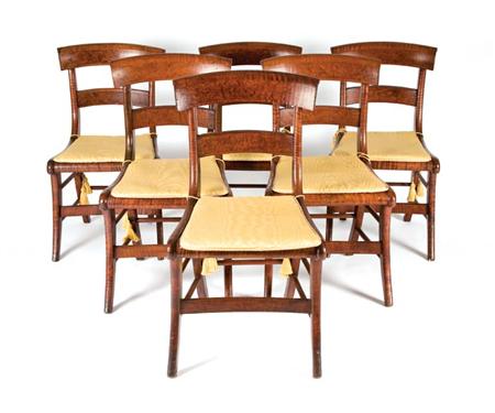 Lot image - Set of Six Classical Maple Side Chairs