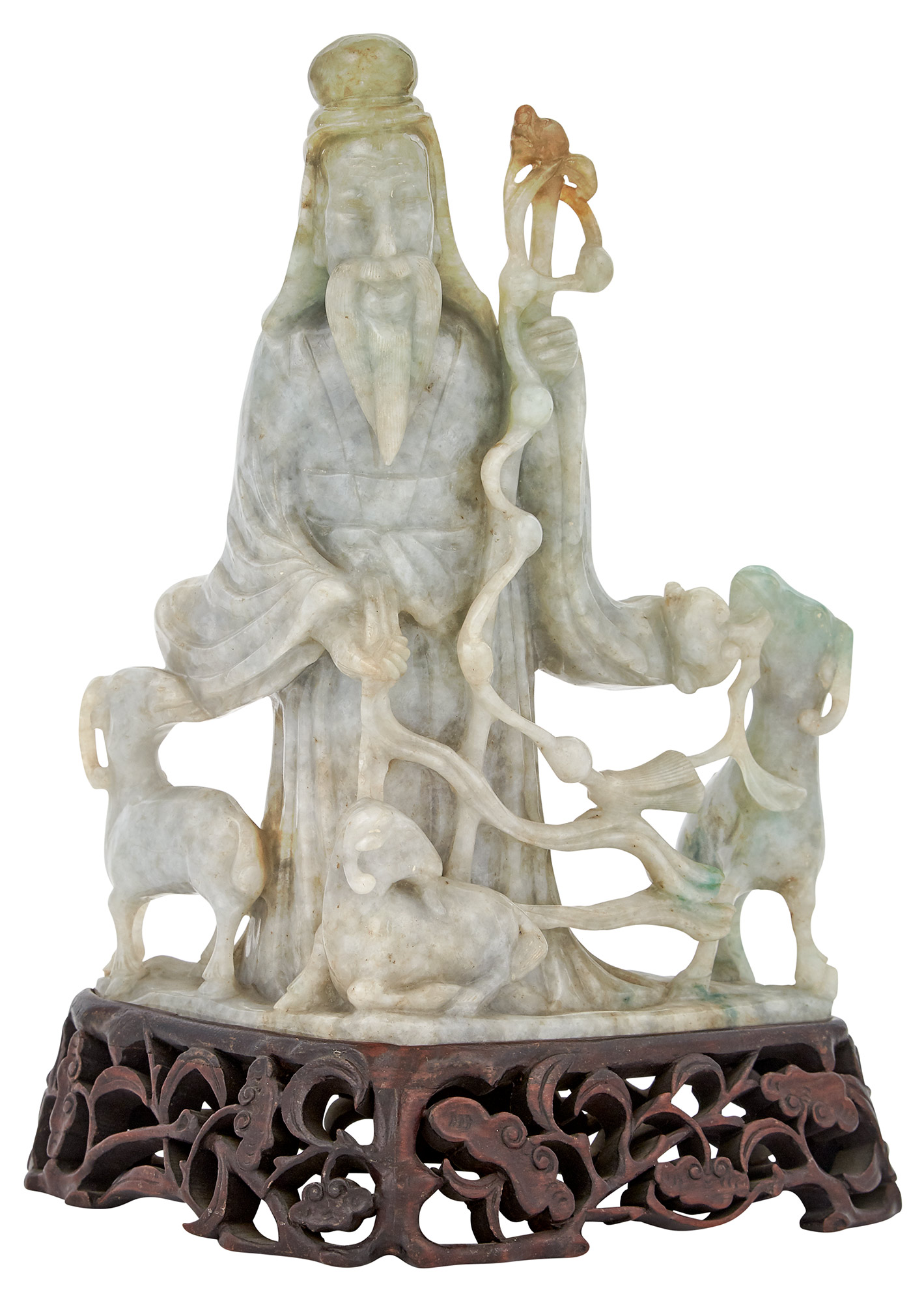 Lot image - Chinese Jade Figure of a Sage