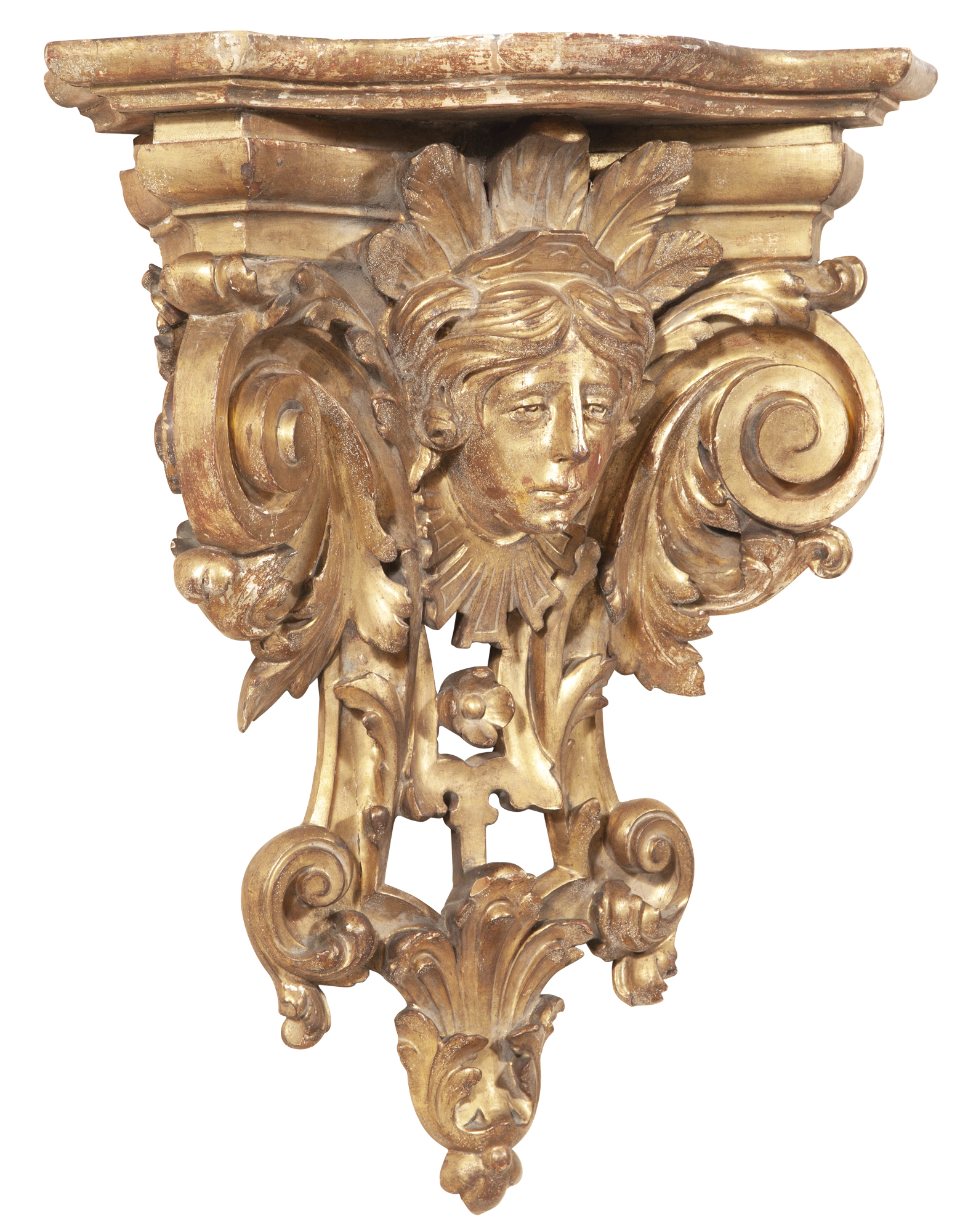 Lot image - Continental Baroque Style Giltwood Wall Bracket
